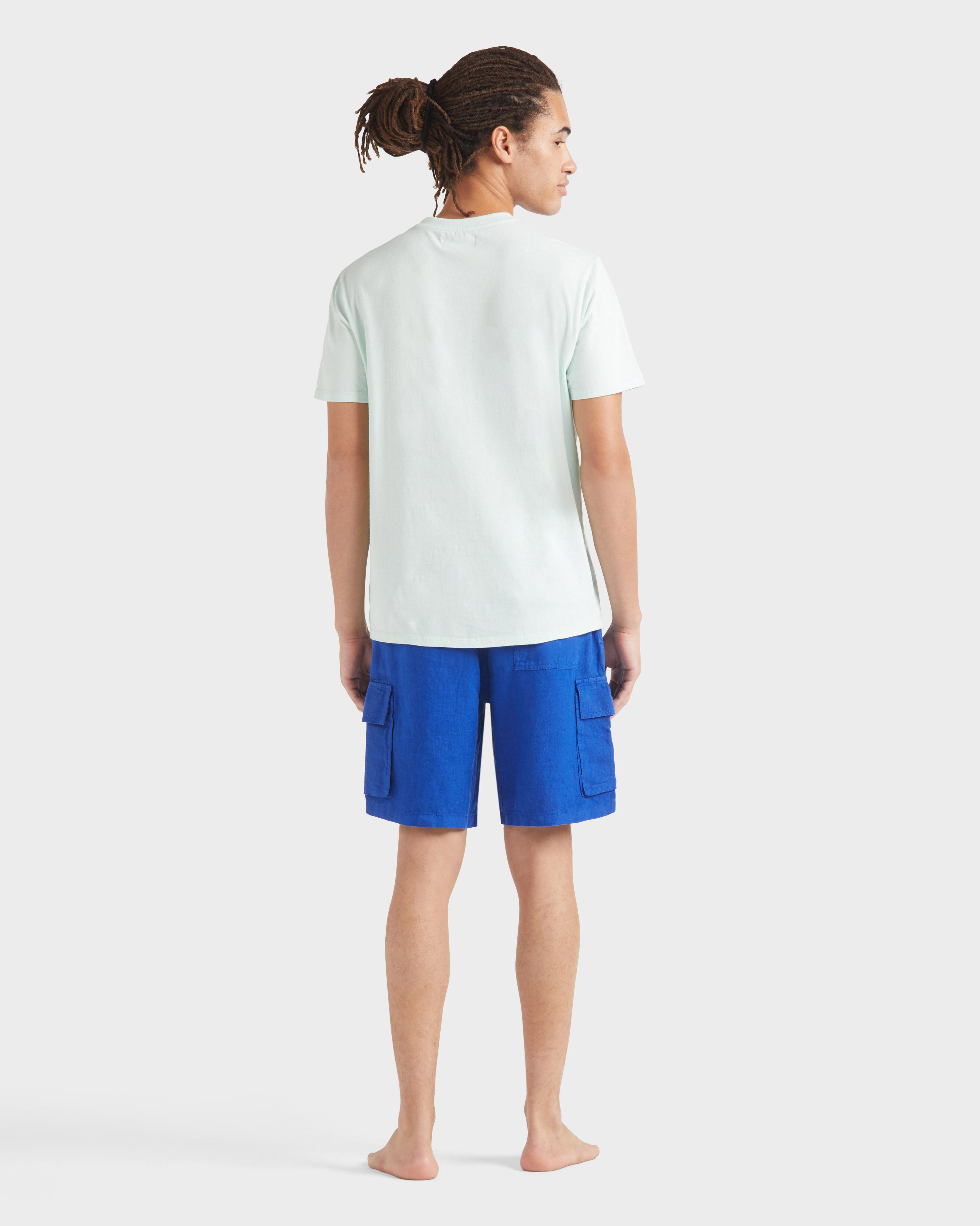 Men Organic Cotton T-shirt Embroidered Turtle PACIFIC backworn view