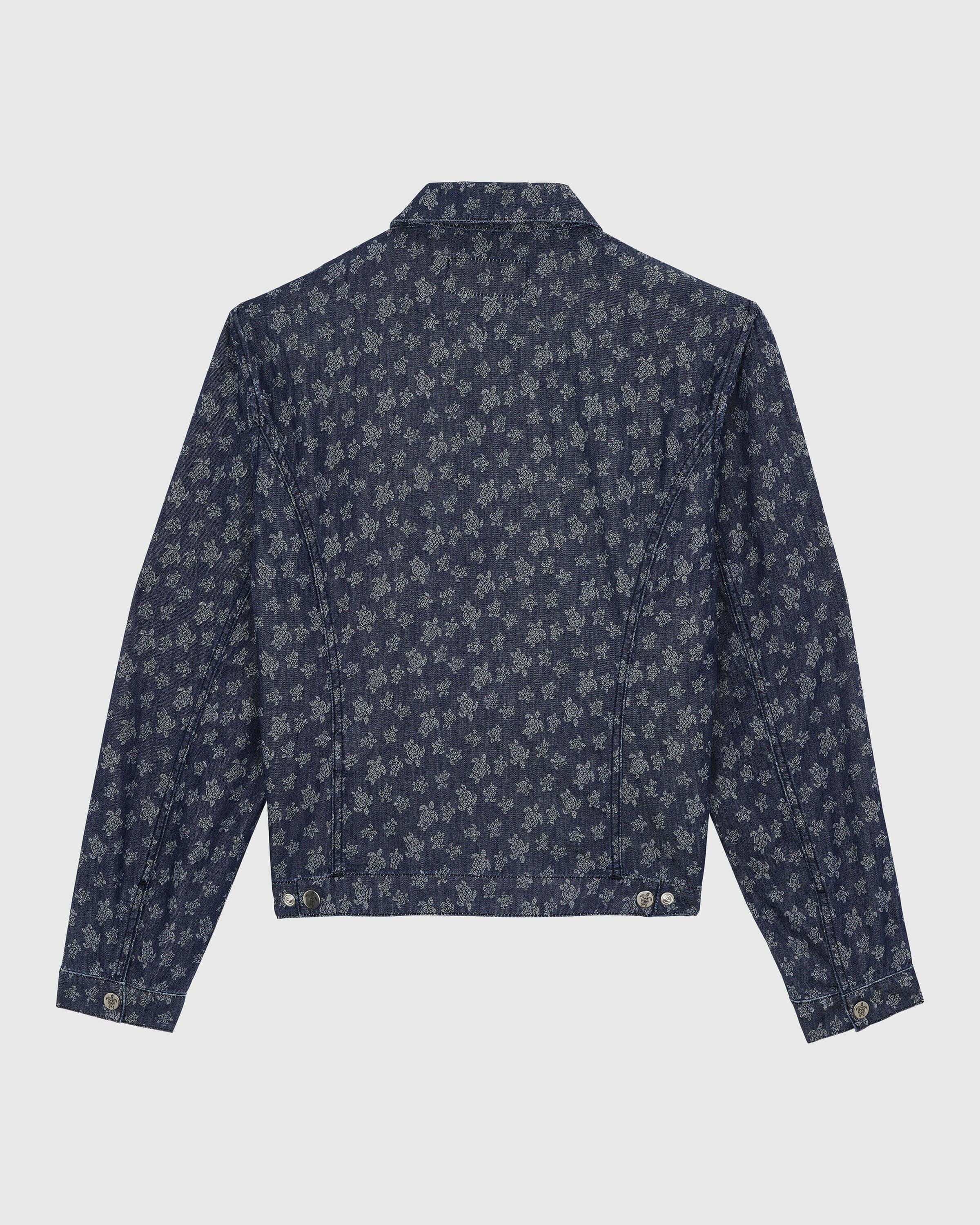 Men Jacket Ronde Des Tortues Jacquard Light Denim DARK DENIM W1 back view