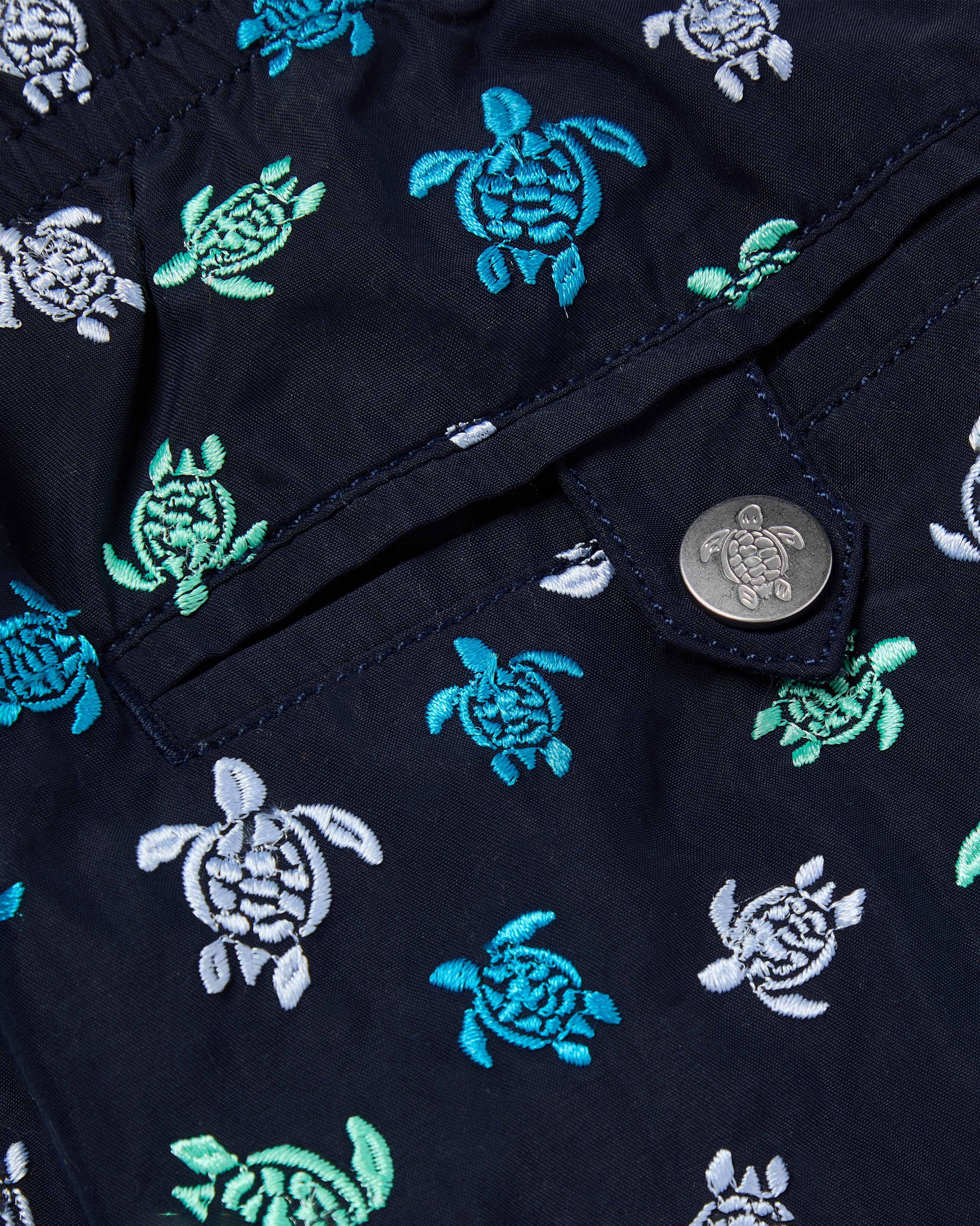 Men Embroidered Swim Shorts Micro Ronde des Tortues - Limited Edition BLU MARINE supp1 view