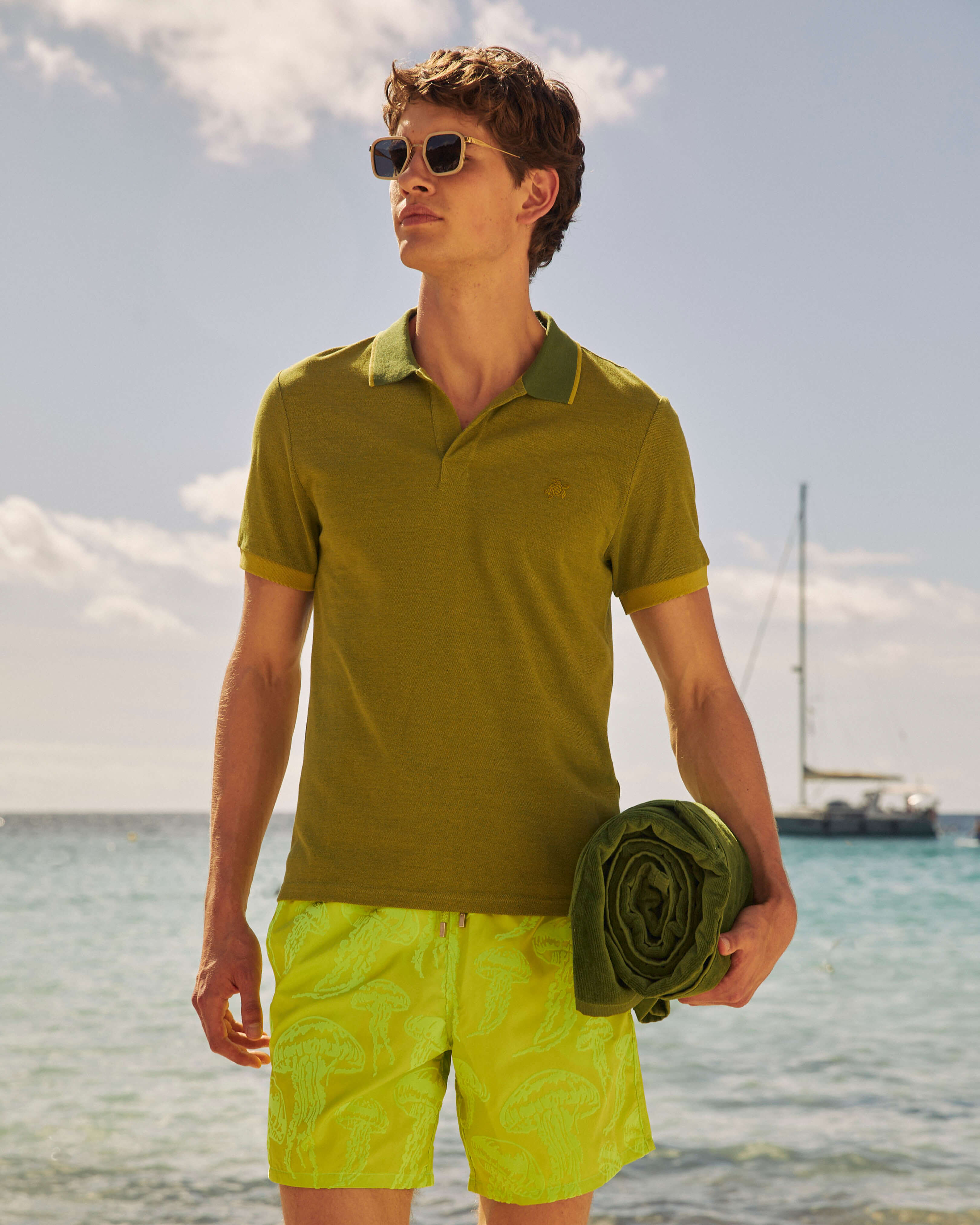 Men Ultra-light and packable Swim Shorts Flocked Jellyfish Dance 433 look1 view