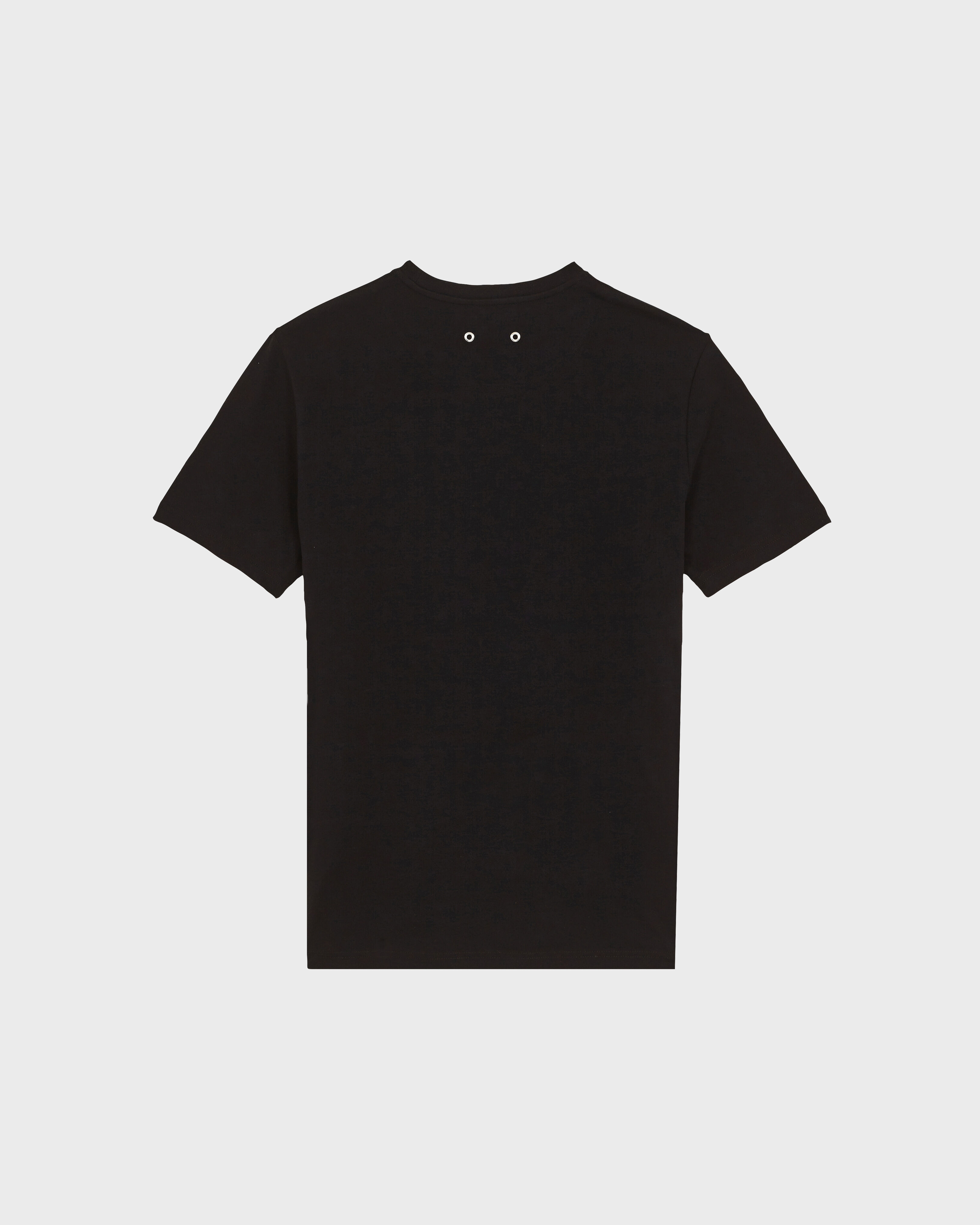 Camiseta de algodón orgánico de color liso para hombre NEGRO back view