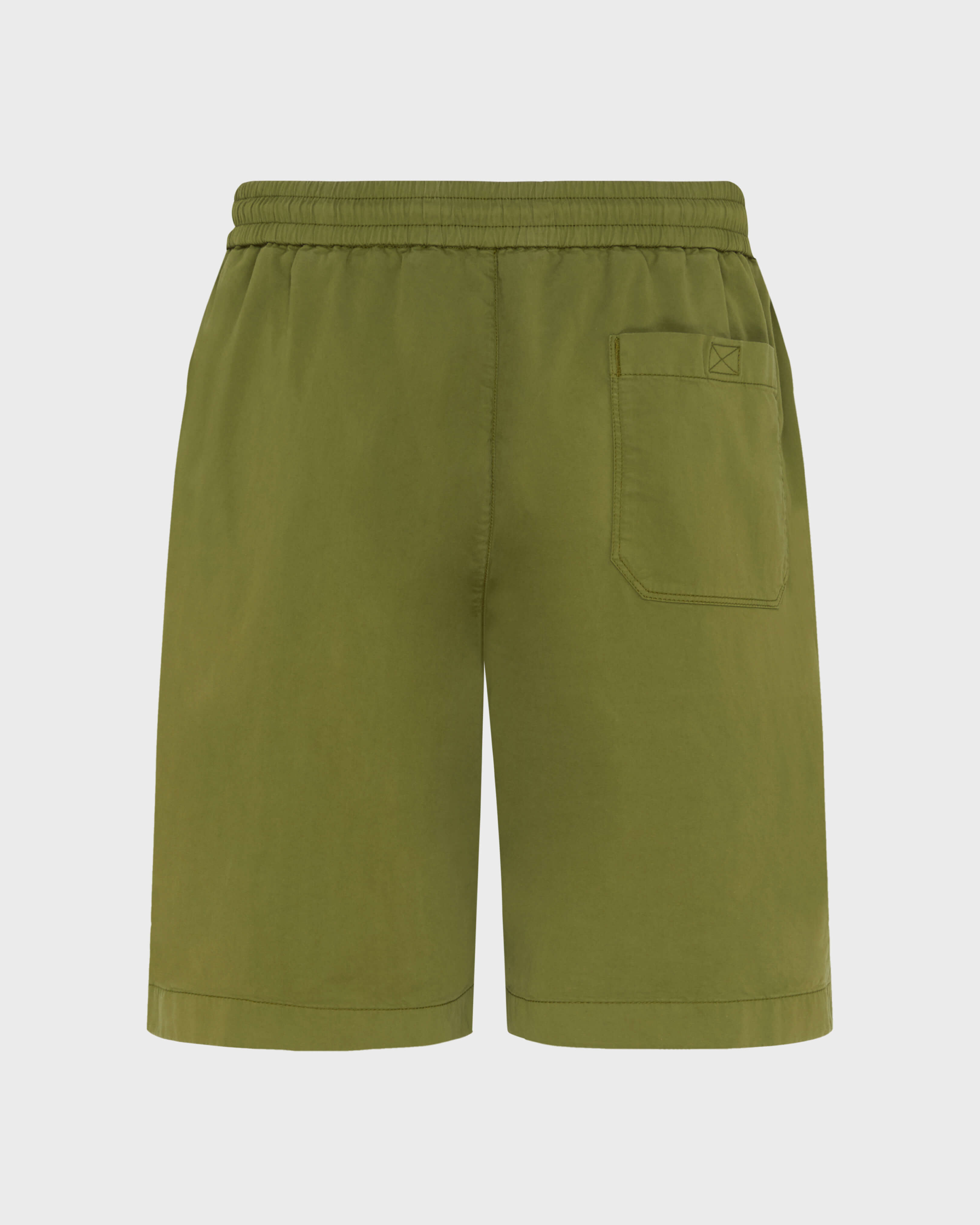 Bermudas de algodón satinado con cintura elástica para hombre CAQUI back view