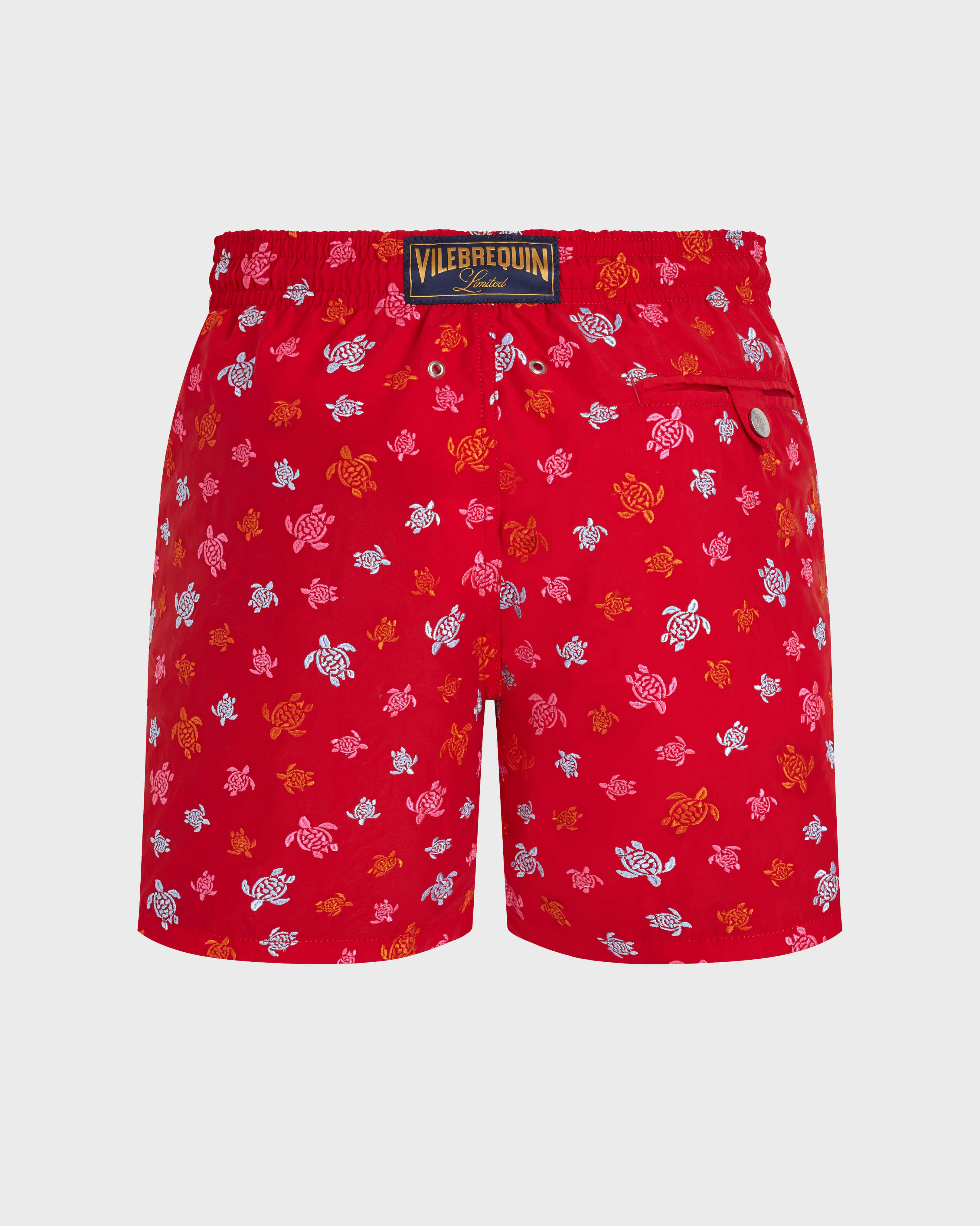 Micro Ronde des Tortues Badeshorts mit Stickerei für Herren – Limitierte Serie MOHNROT back view