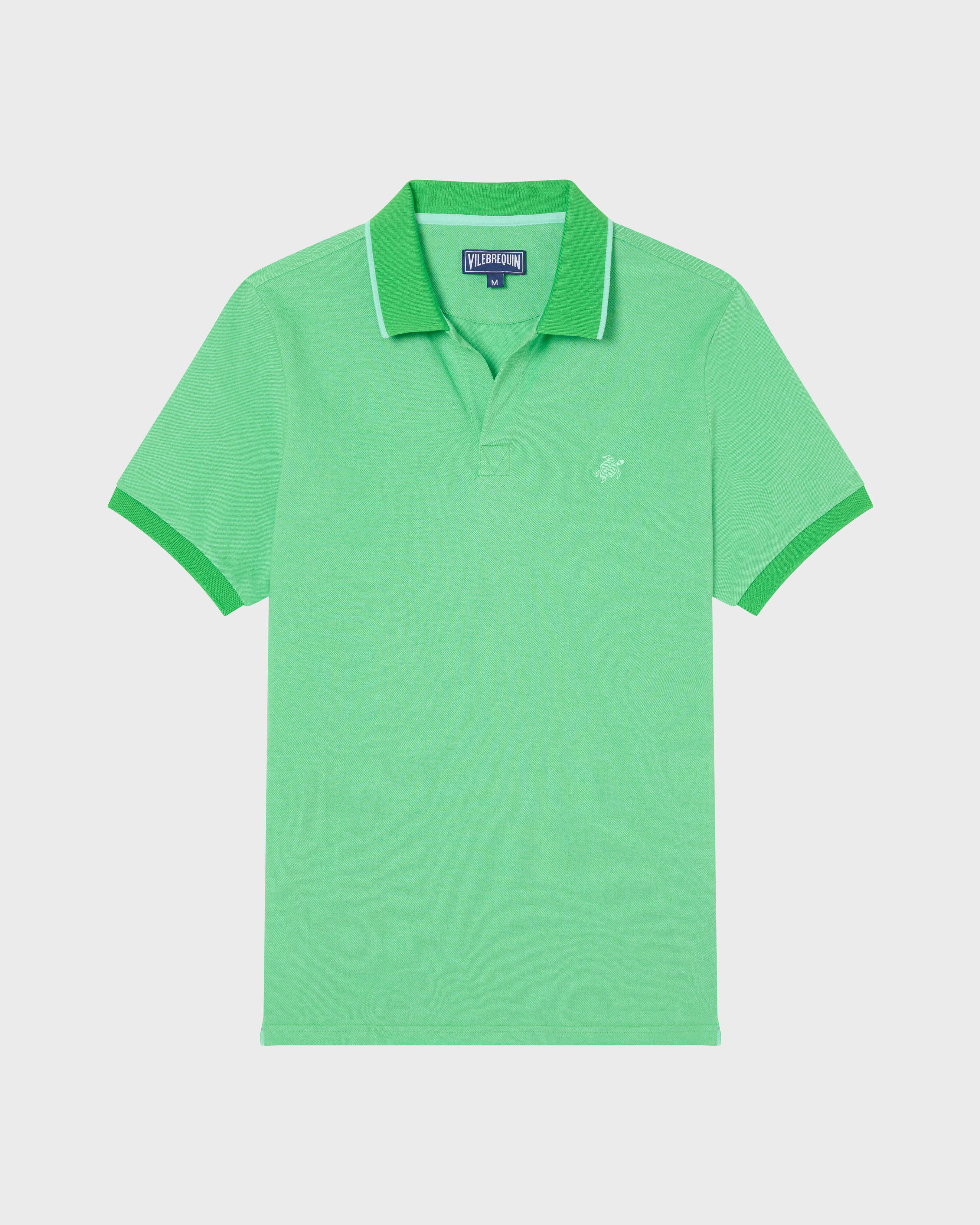 Polo de algodón de color liso cambiante para hombre CARIBBEAN front view