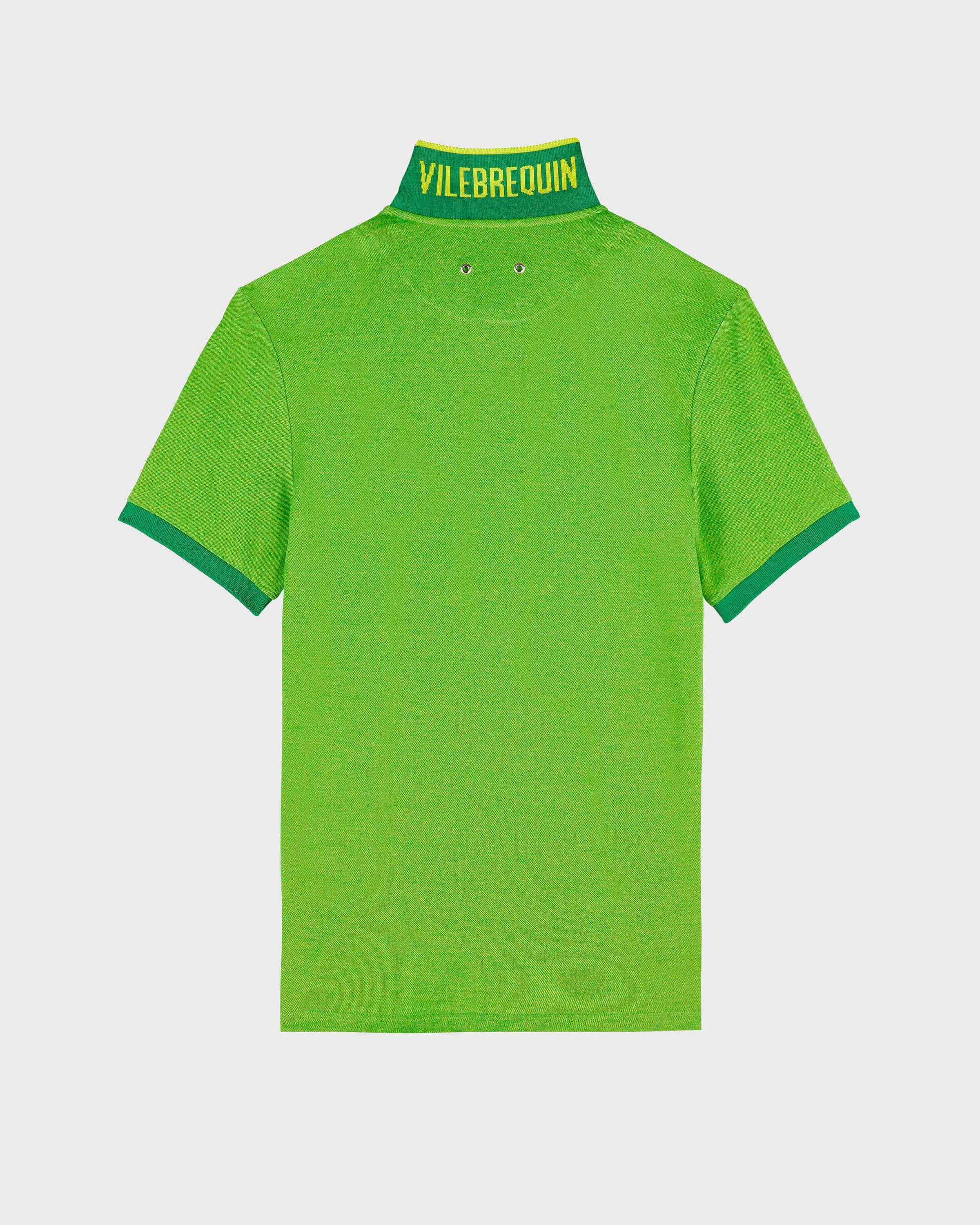 Men Organic Cotton Colour Changing Polo Shirt CHIVE back view