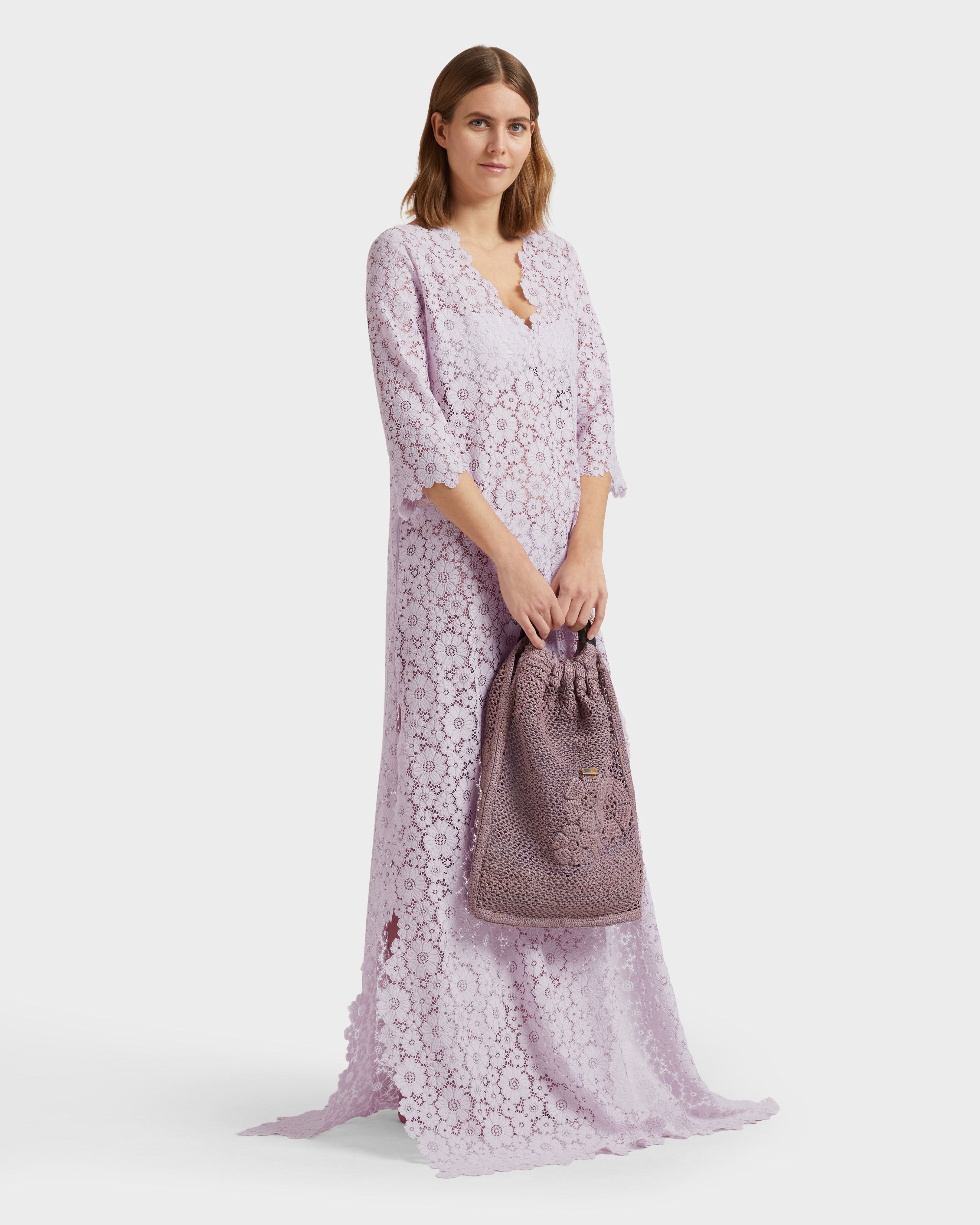 Women Guipure Kaftan Flowers Lace PETALE / PINK supp1 view