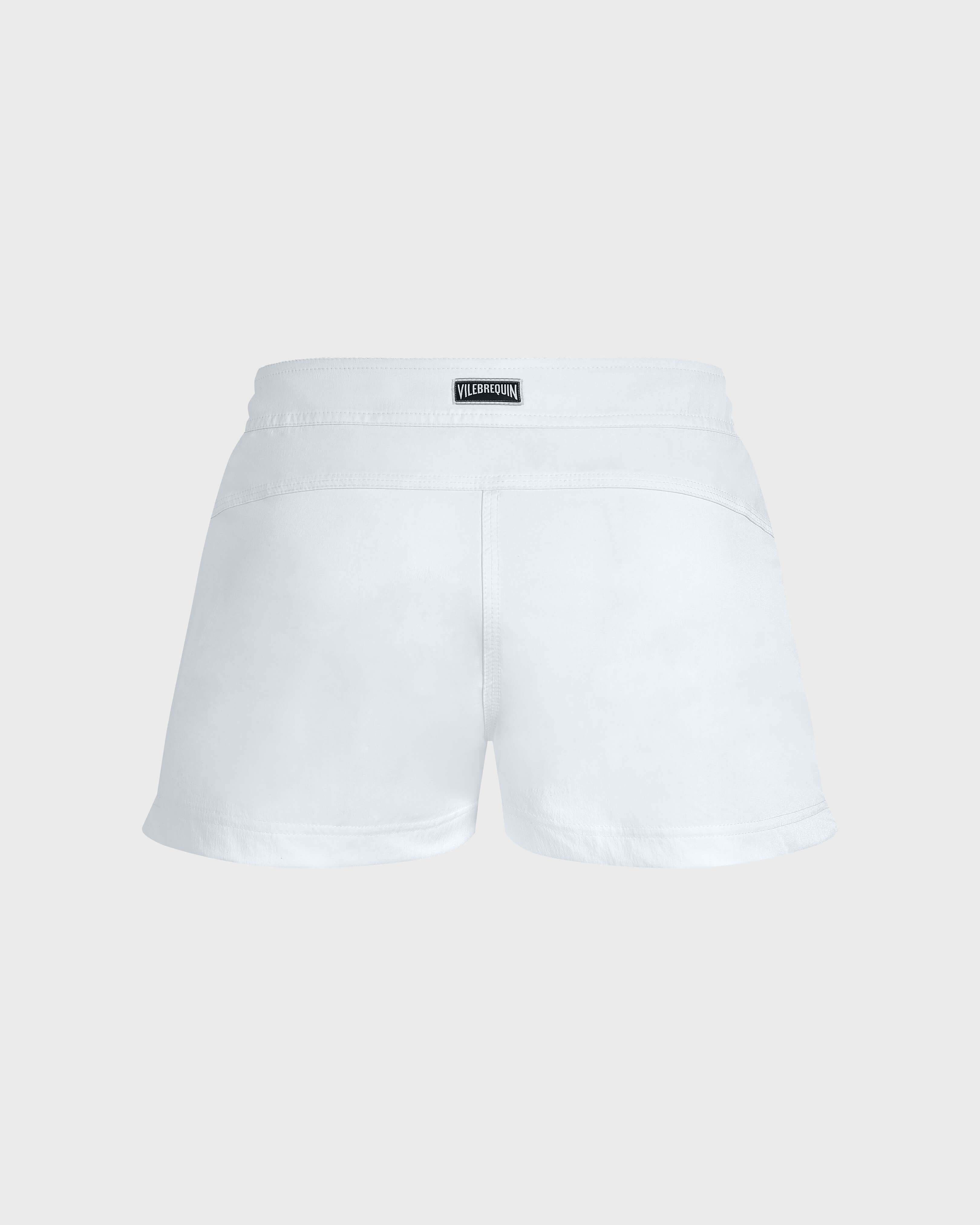 Women Swim Shorts Solid WHITE back view