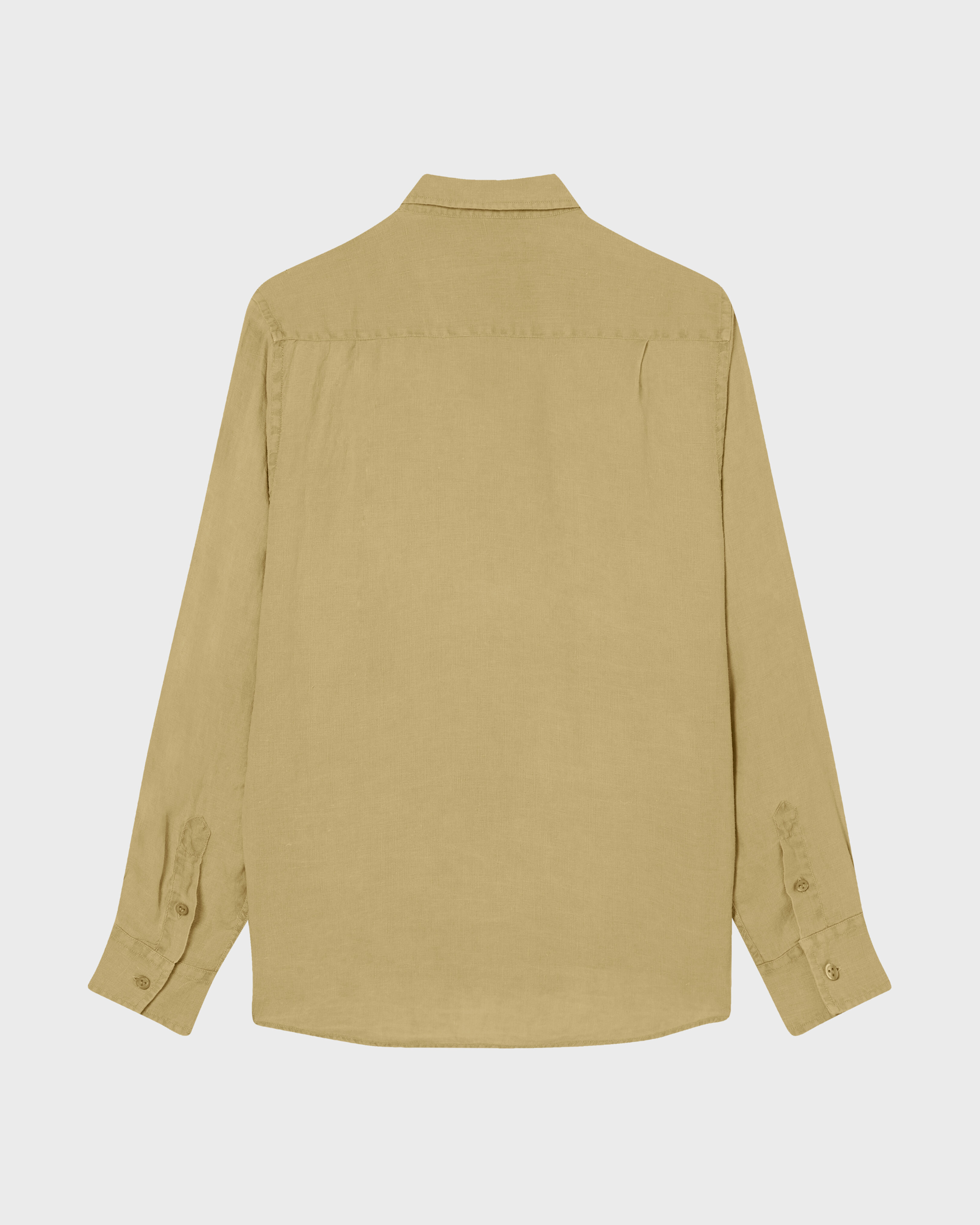 Men Linen Shirt Natural Colors MOCHA back view