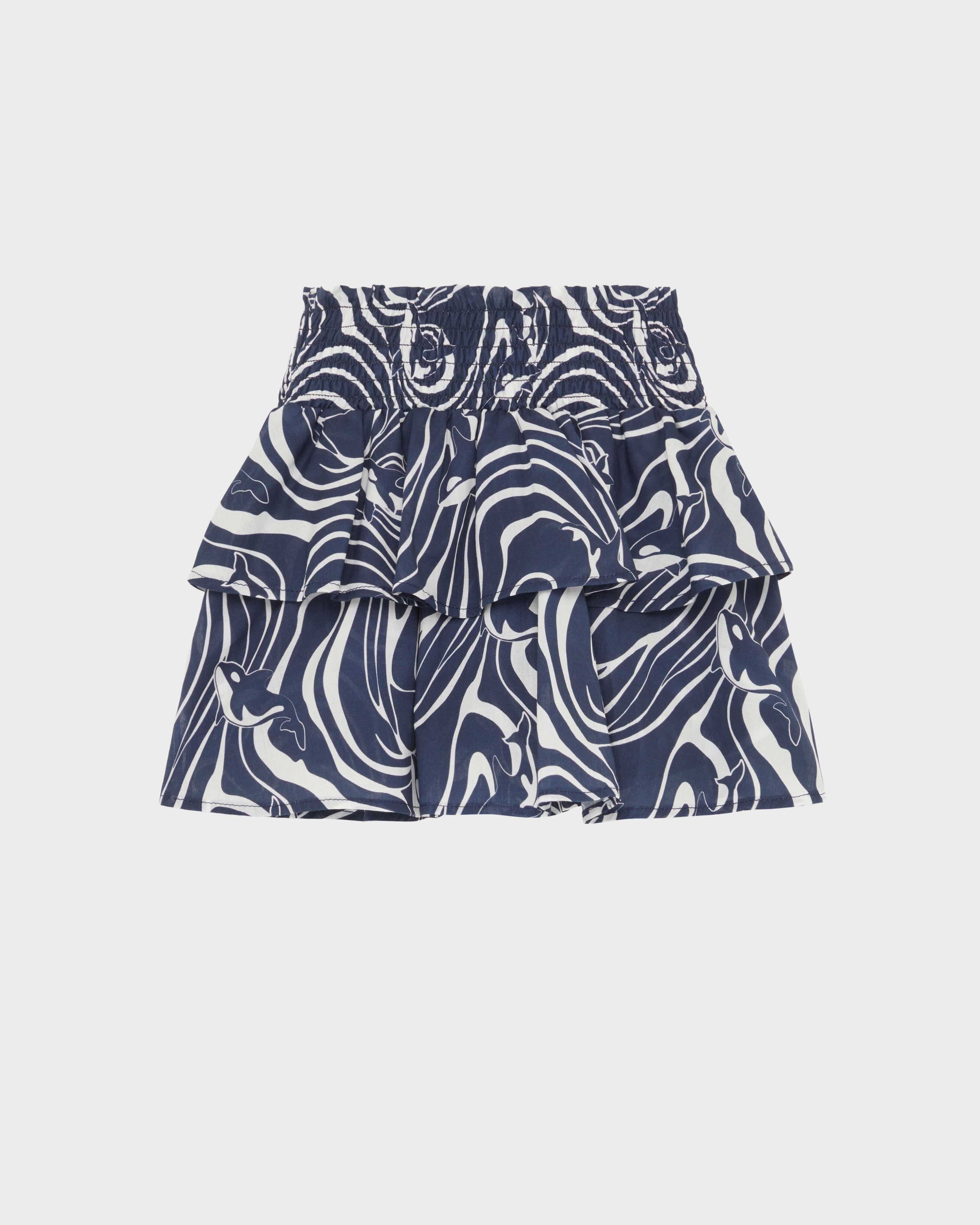 Gonna bambina con girovita elasticizzato Orcas BLU MARINE back view
