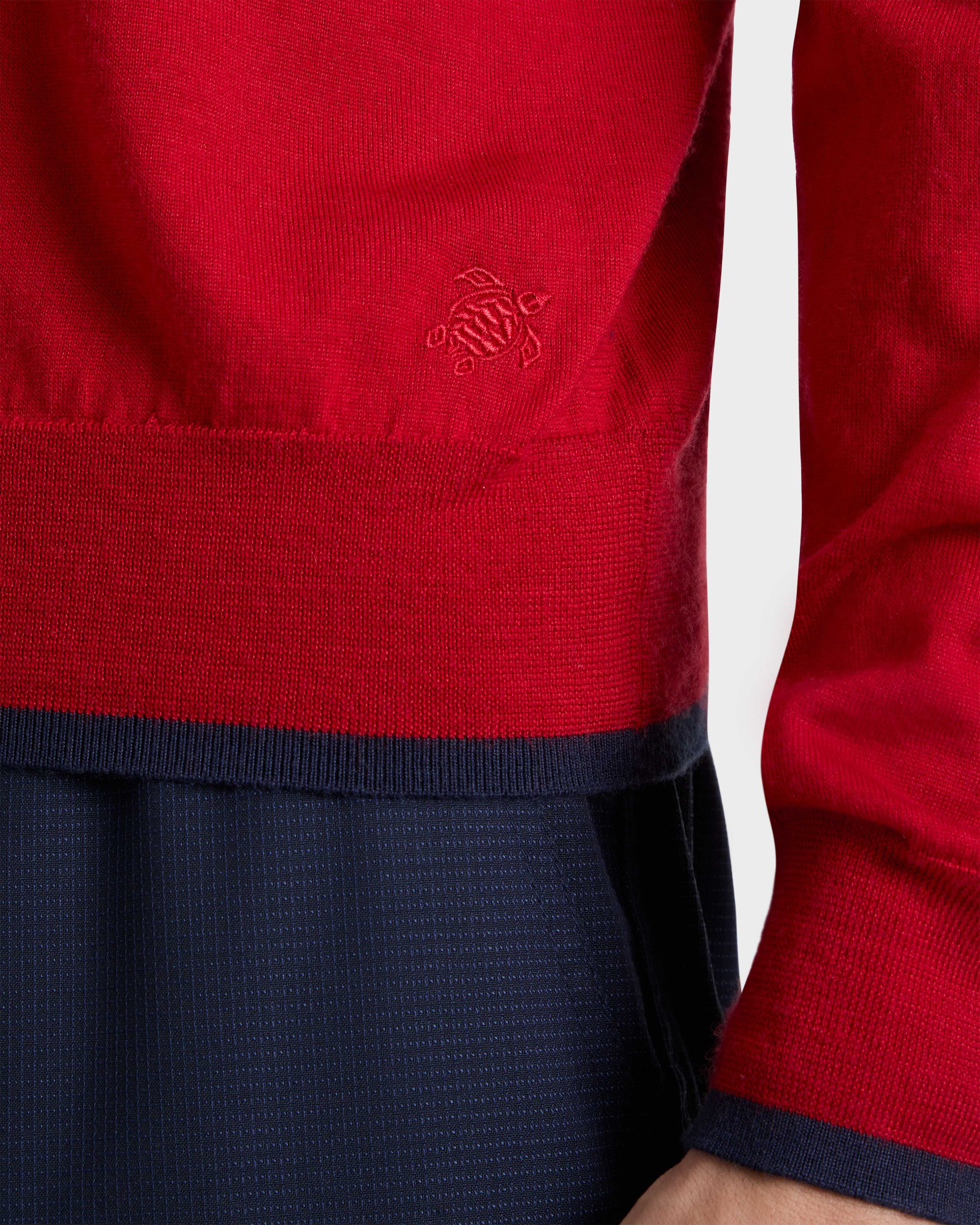 Pullover en laine mérinos cachemire soie ras-du-cou homme MOULIN ROUGE supp1 view