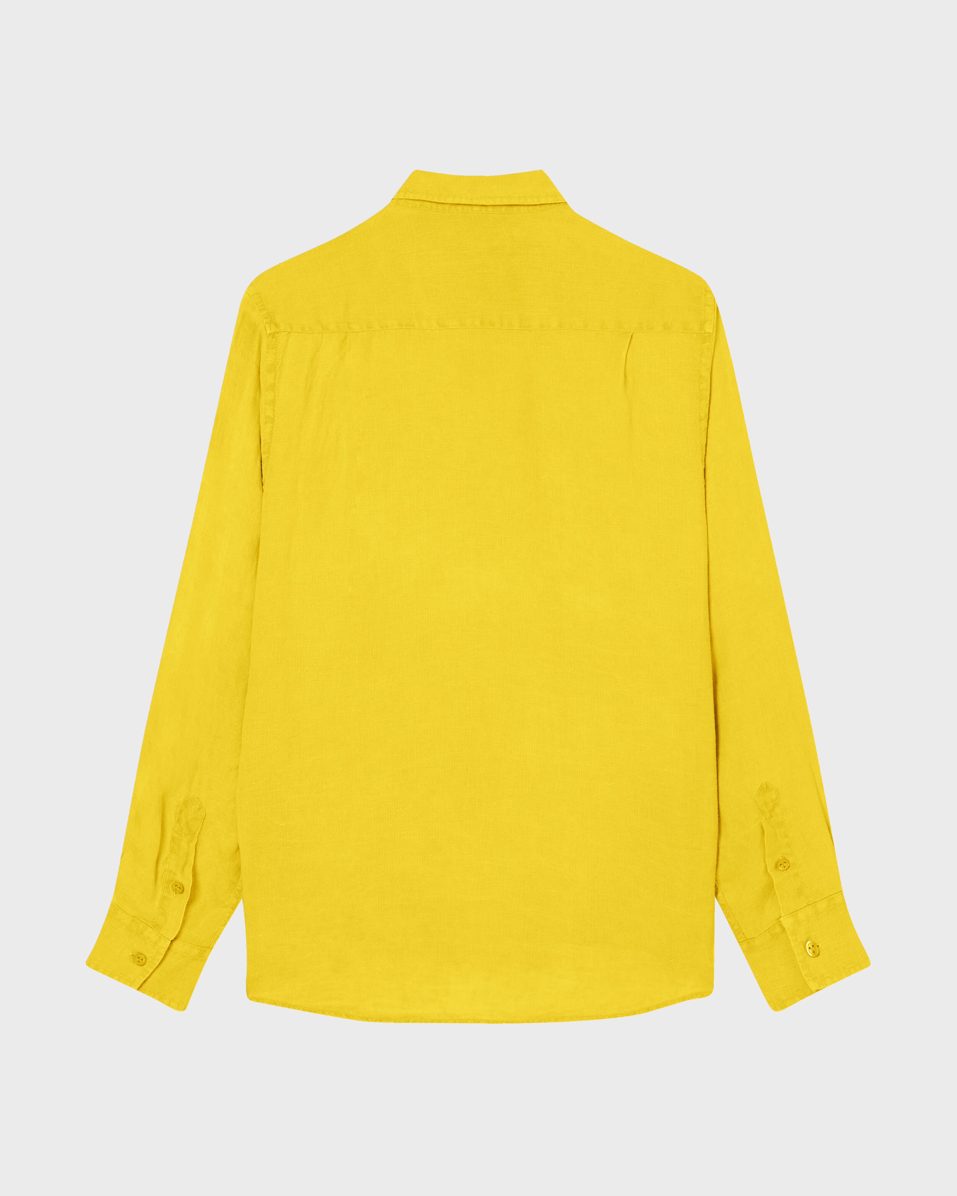 Camicia uomo in lino tinta unita GRANOTURCO back view