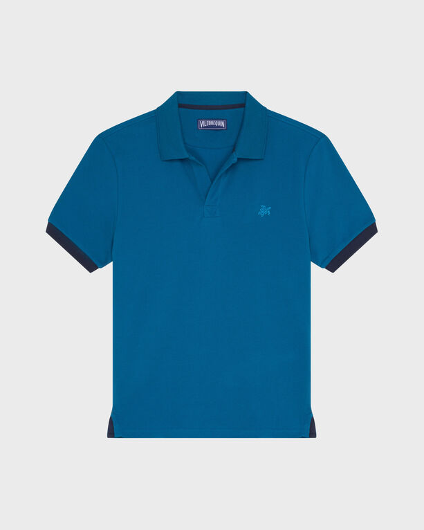 Vilebrequin - Men Cotton Pique Polo Shirt Solid - Polo - Palan - Blue - Size XL