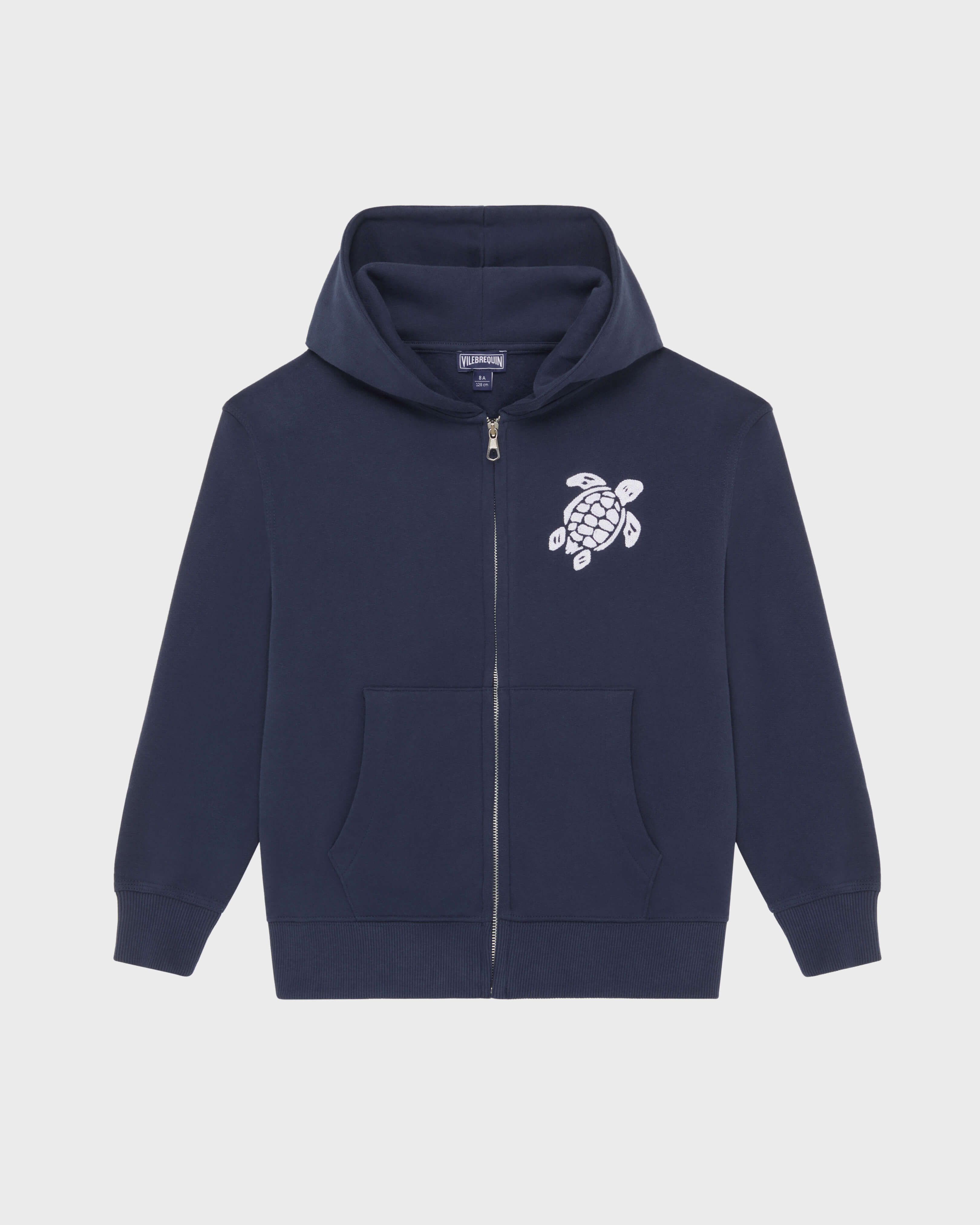 Boys Cotton Full Zip Cardigan NAVY front view