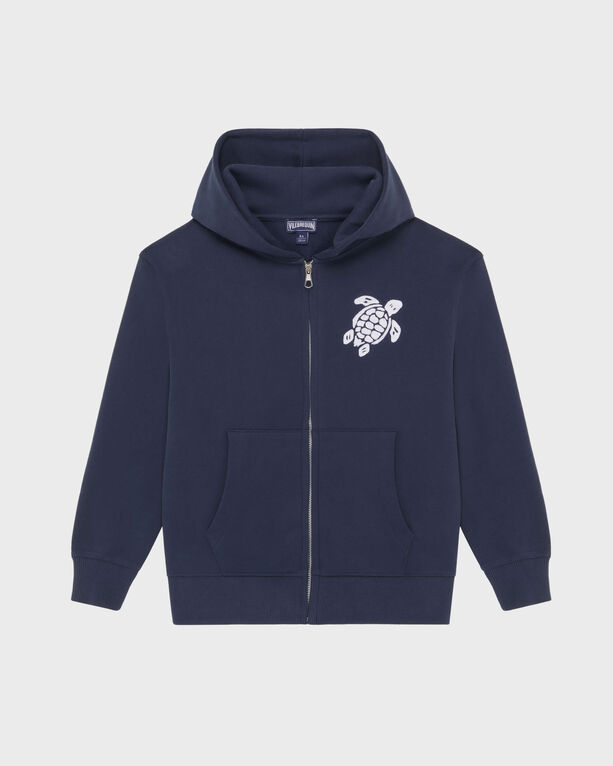 Vilebrequin – Turtle Baumwoll-cardigan Mit Durchgehendem Reißverschluss – Sweatshirt – Galantin – Blau – Größe 6
