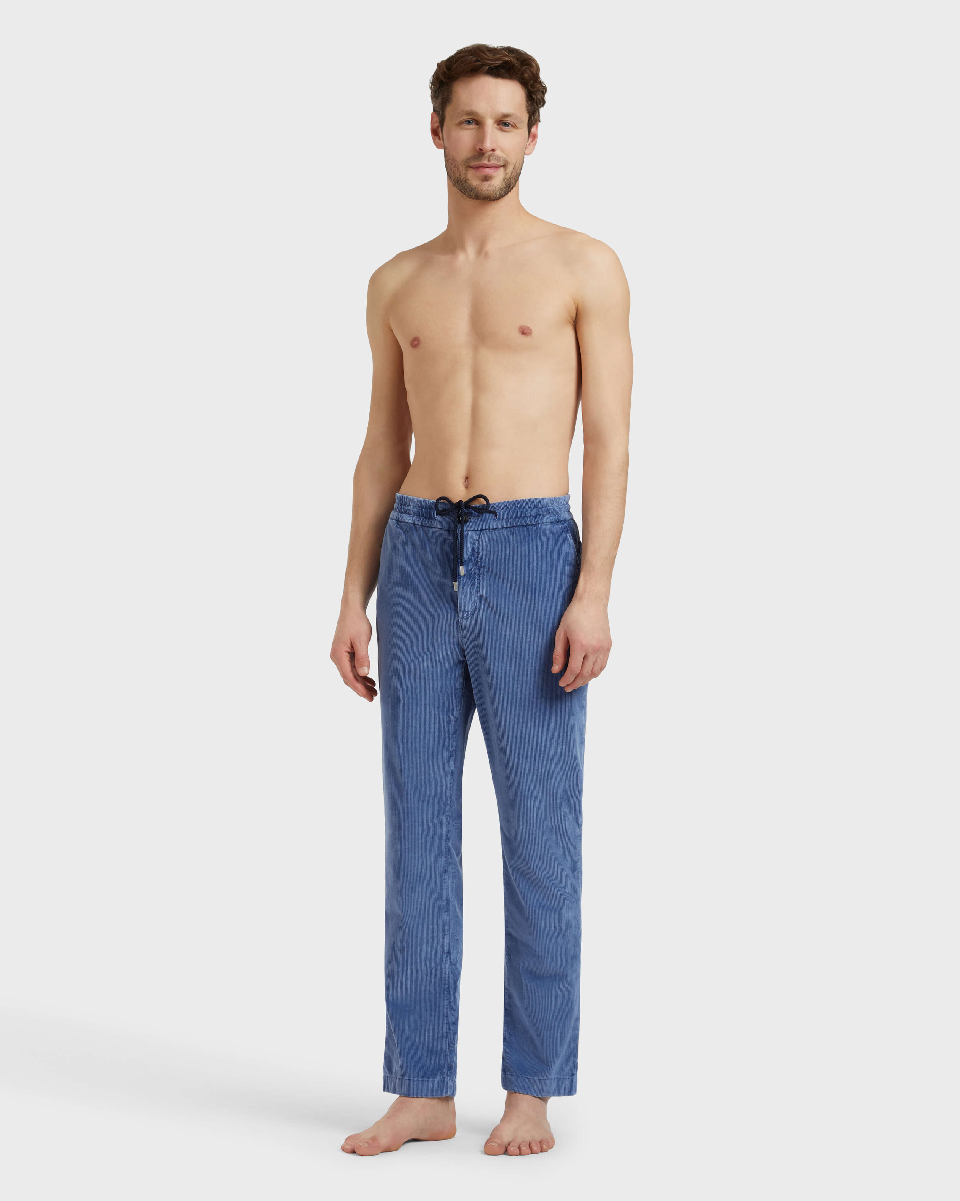 Men Elastic Waist Pants Velvet MARRAKECH frontworn view