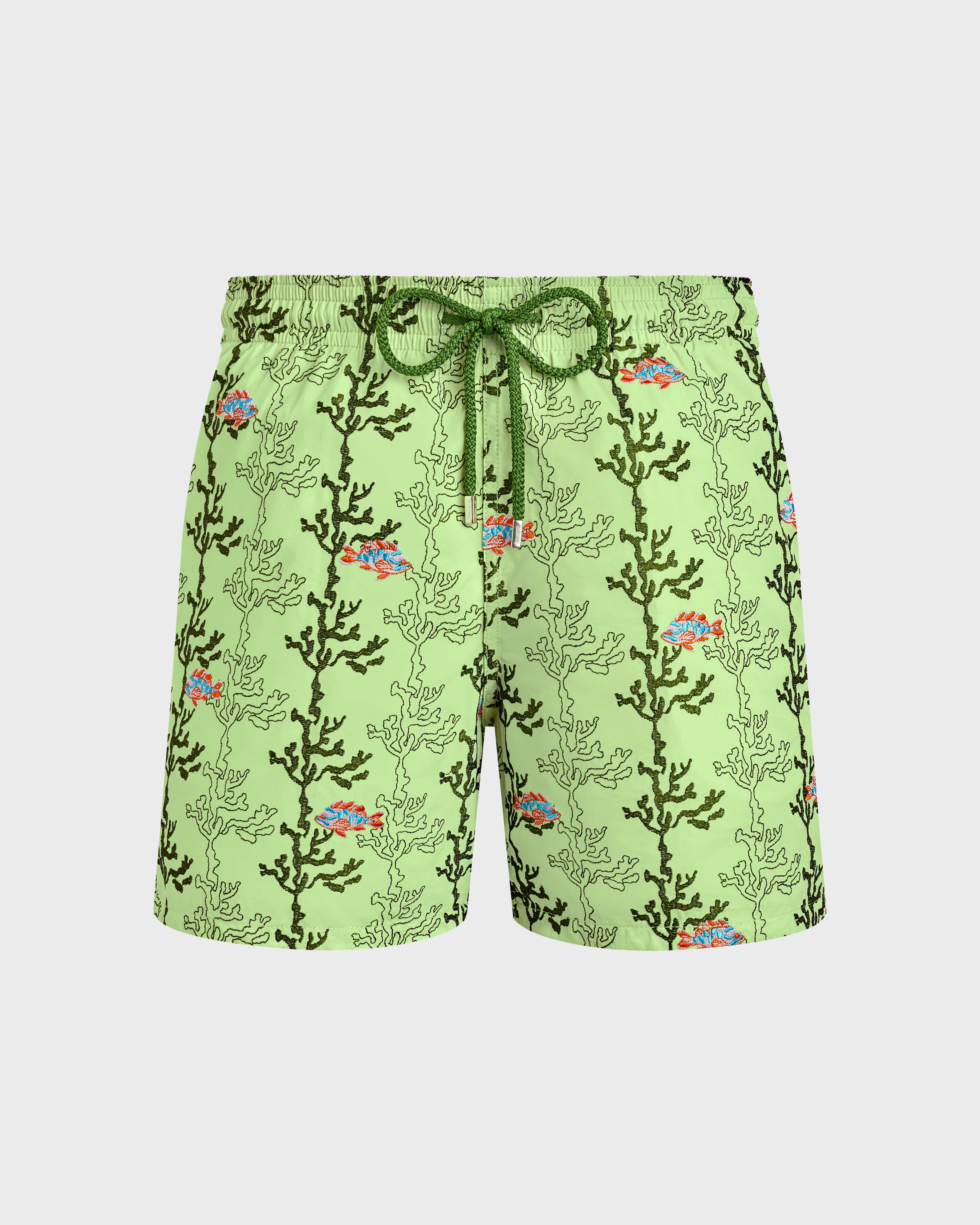 Men Swim Shorts Embroidered Seaweed - Limited Edition MACAROON front view