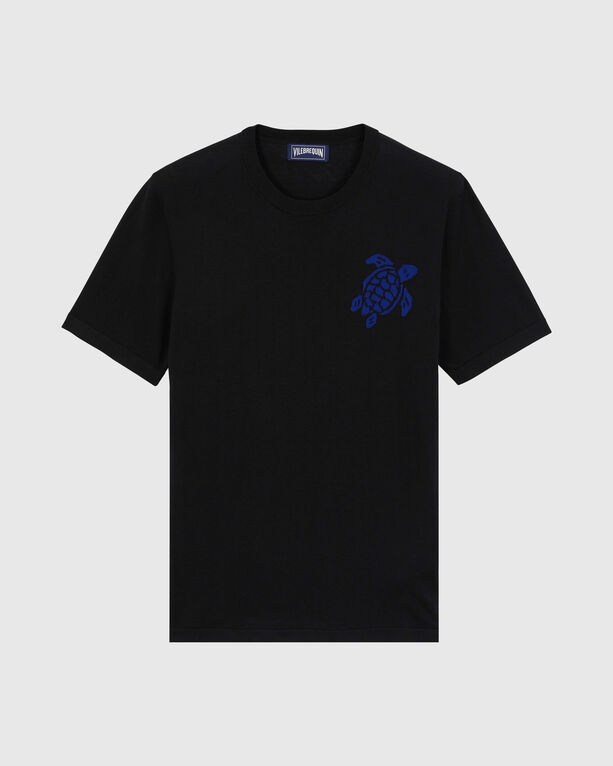 Vilebrequin - Men Cotton T-shirt Jacquard Turtle - Tee Shirt - Cristau - Black - Size XXXL