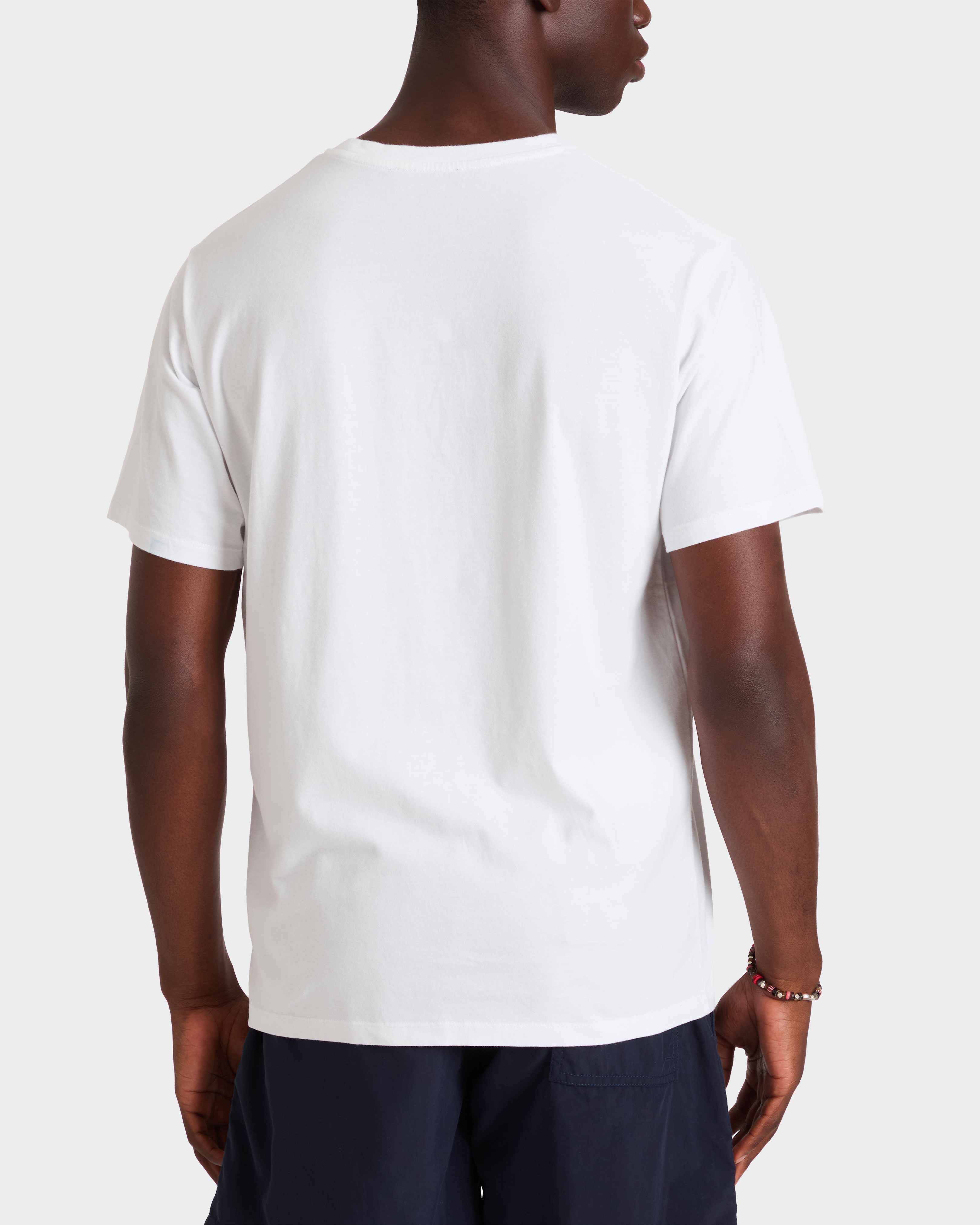 Camiseta de algodón orgánico Sunny Topolino - Vilebrequin x Fiat para hombre BLANCO backworn view