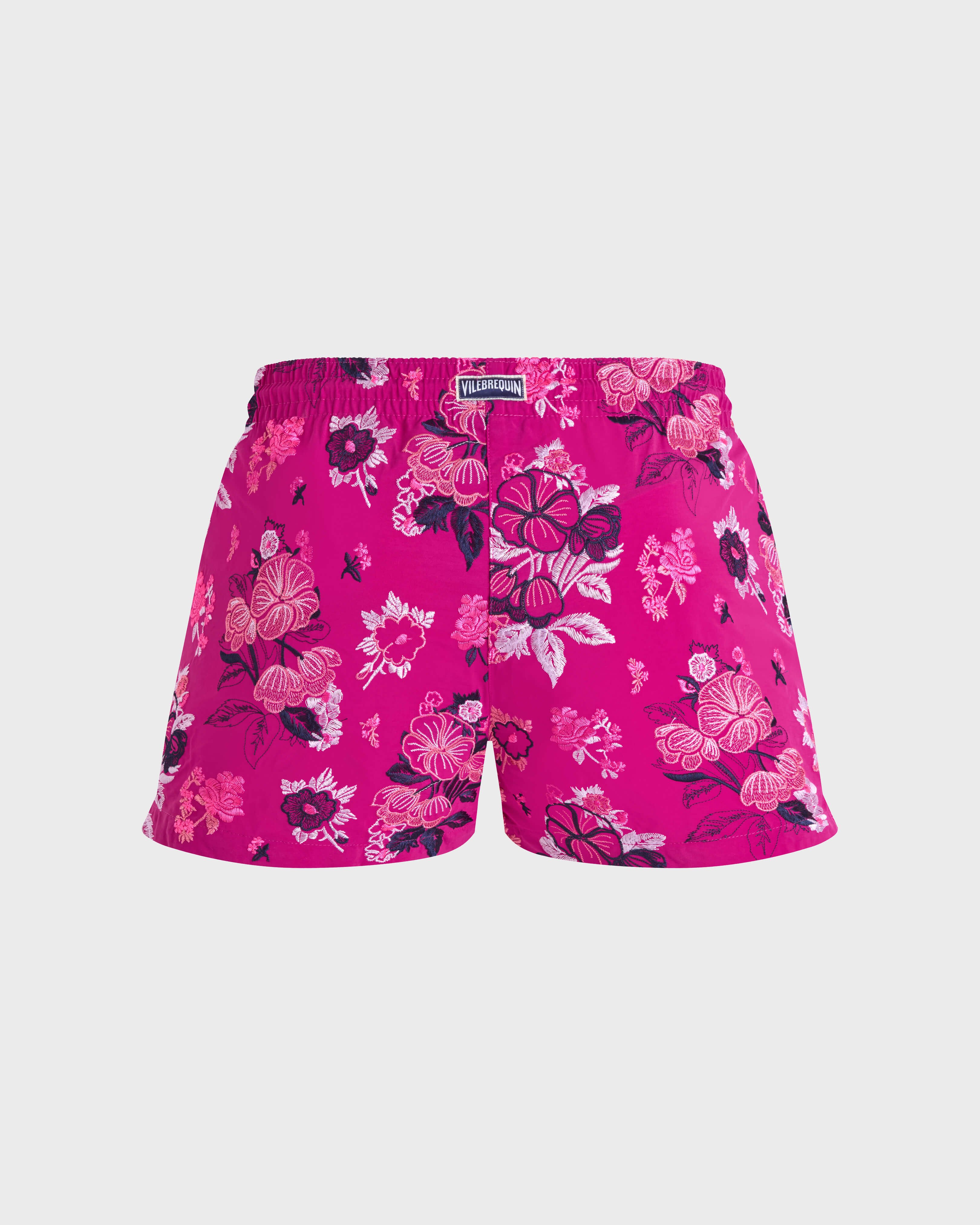 Women Swim Shorts Embroiedered Flowers MORADO back view
