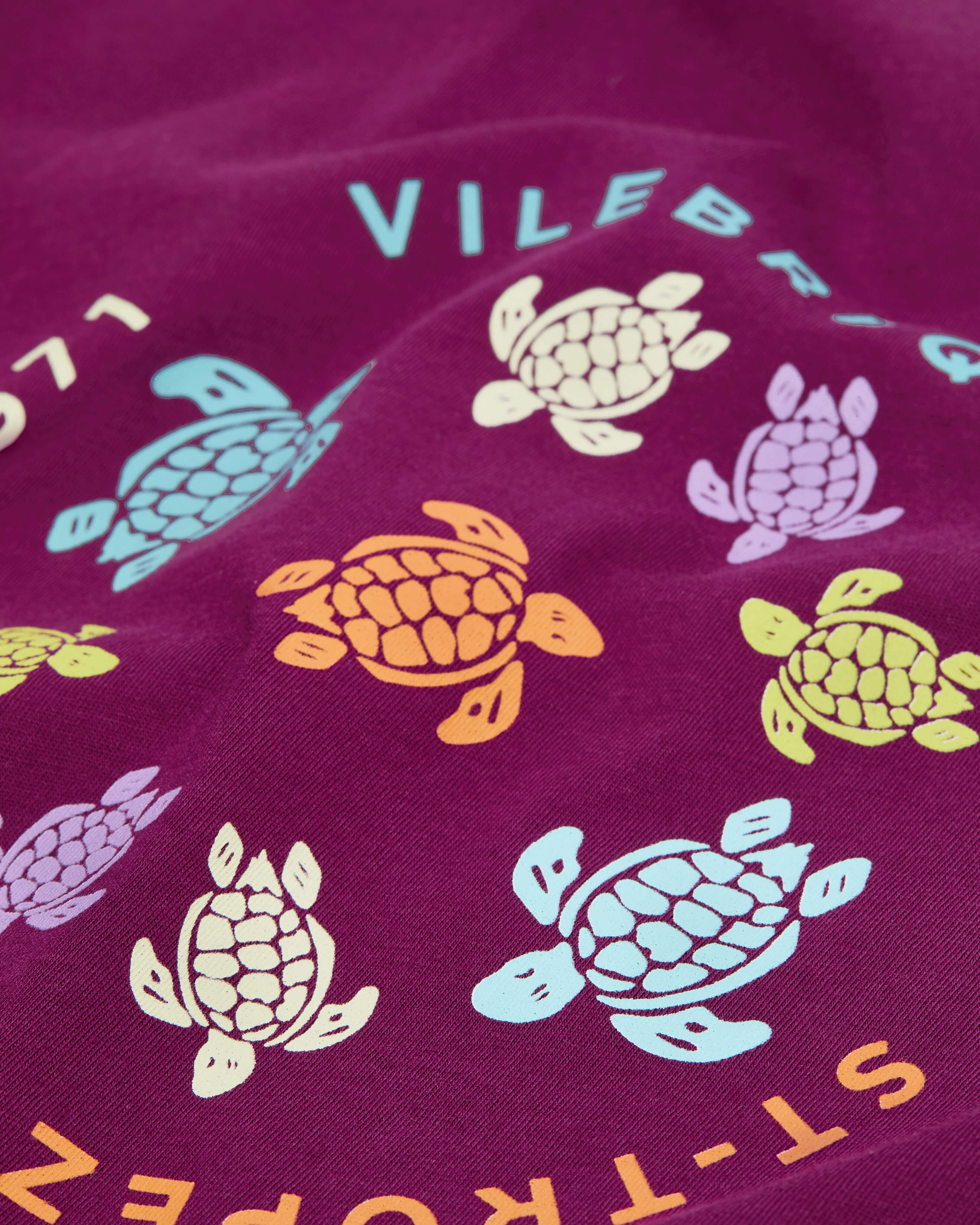 Camiseta en algodón orgánico con estampado Tortues Multicolores para niño KERALA look1 view