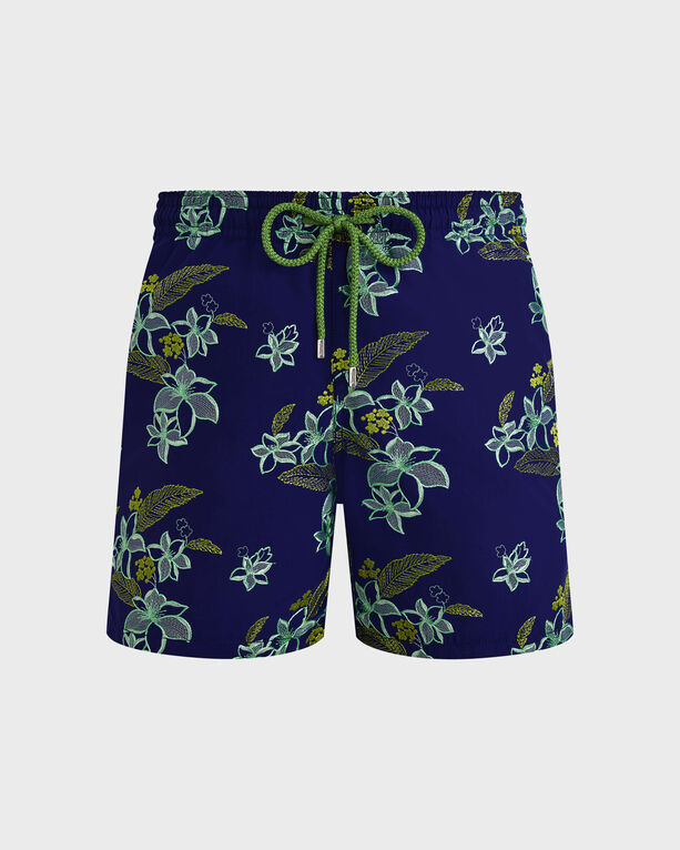 Vilebrequin - Men Swim Shorts Embroidered Flowers Power - Limited Edition - Swimwear - Mistral - Blue - Size M
