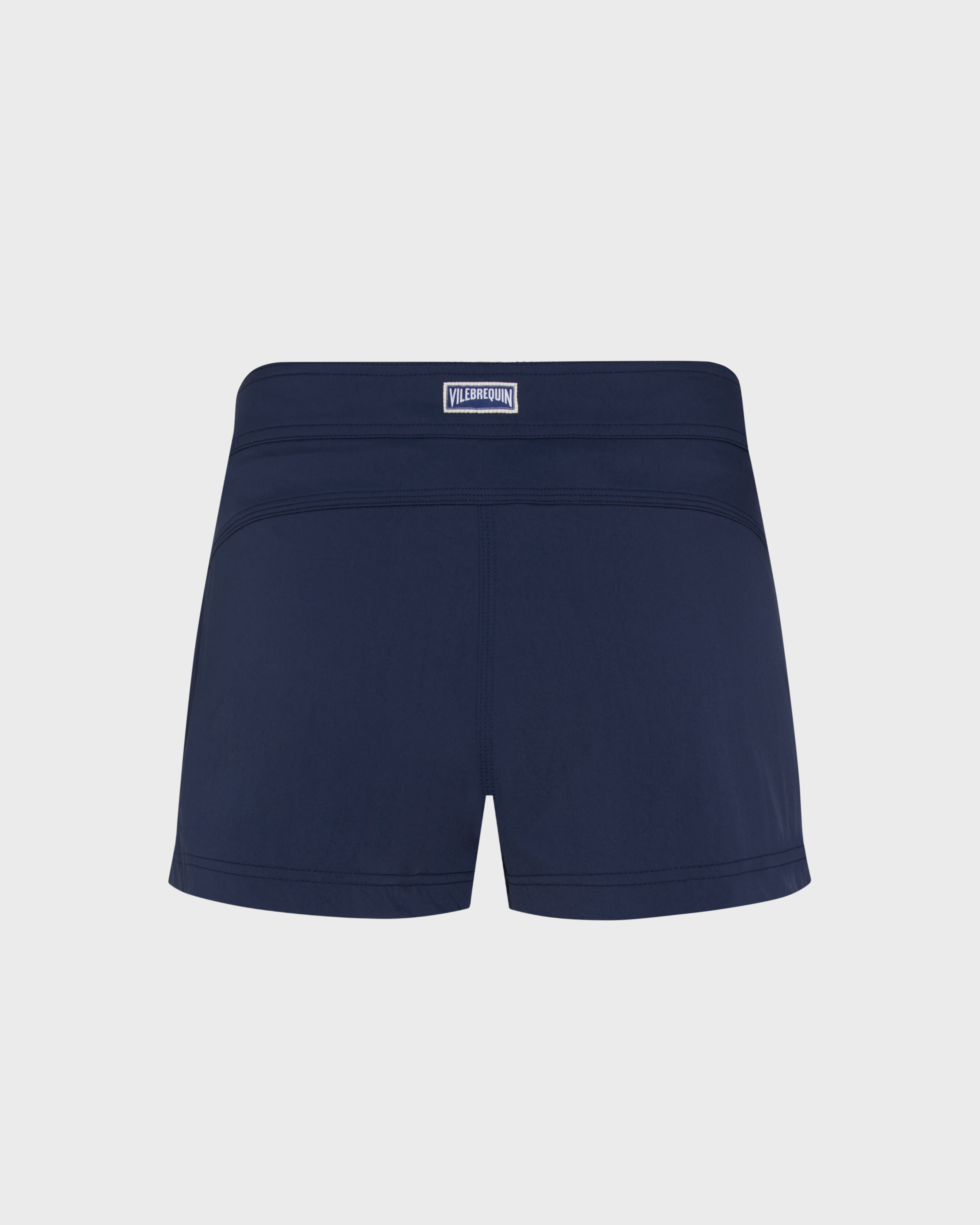 Pantaloncini mare donna tinta unita BLU MARINE back view