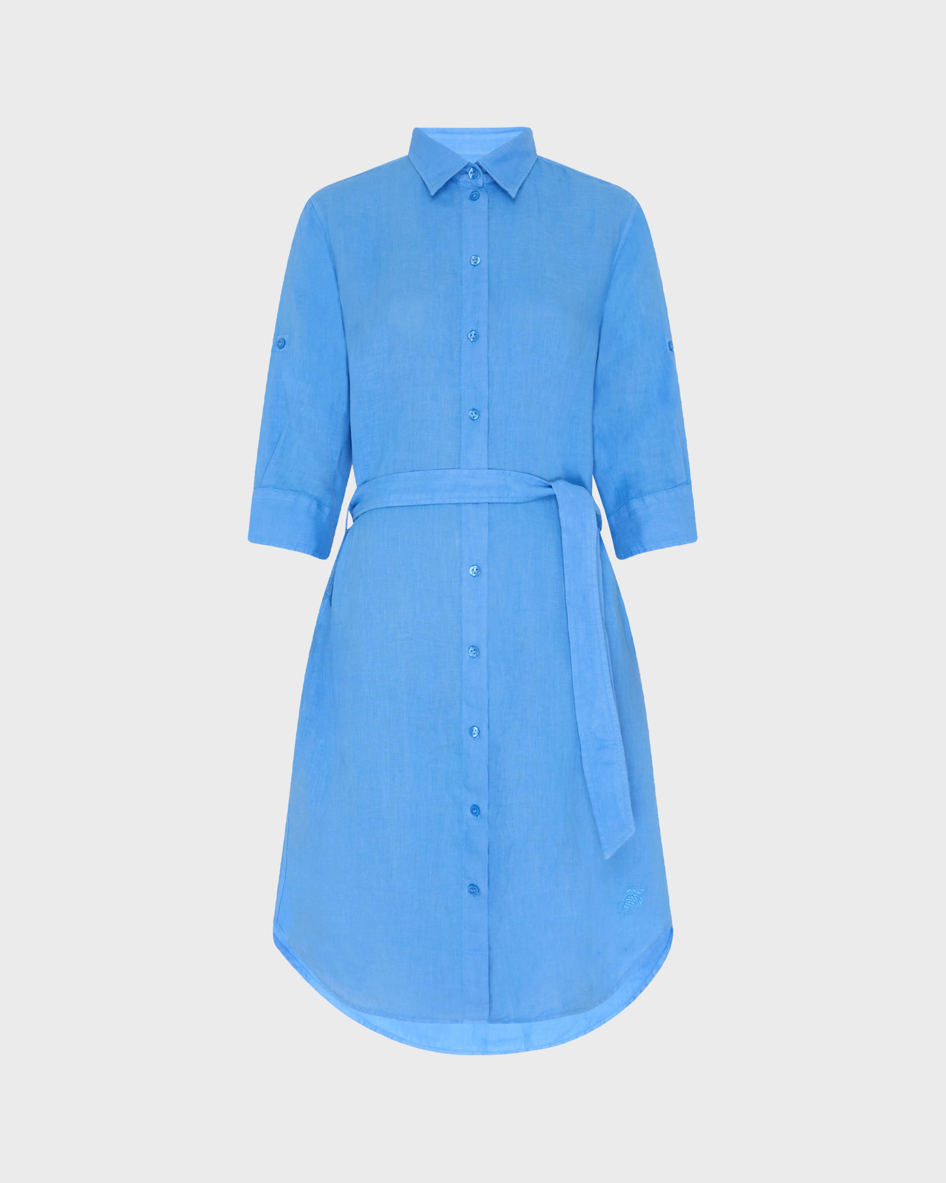 Solid Hemdkleid aus Leinen für Damen TRINIDAD front view