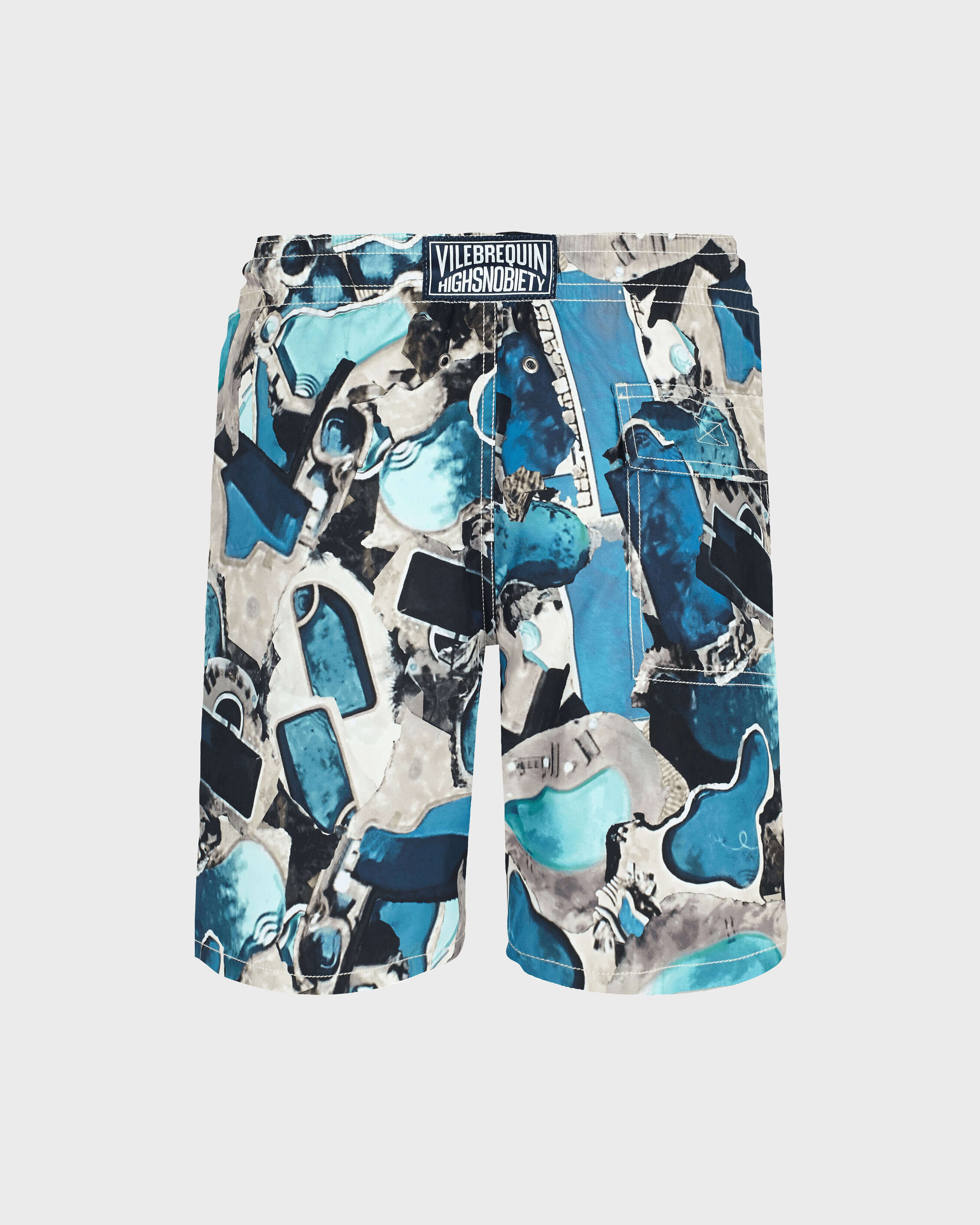 Men Long Swim Shorts Californian Pool Dogtown - Vilebrequin x Highsnobiety BLUE NOTE back view