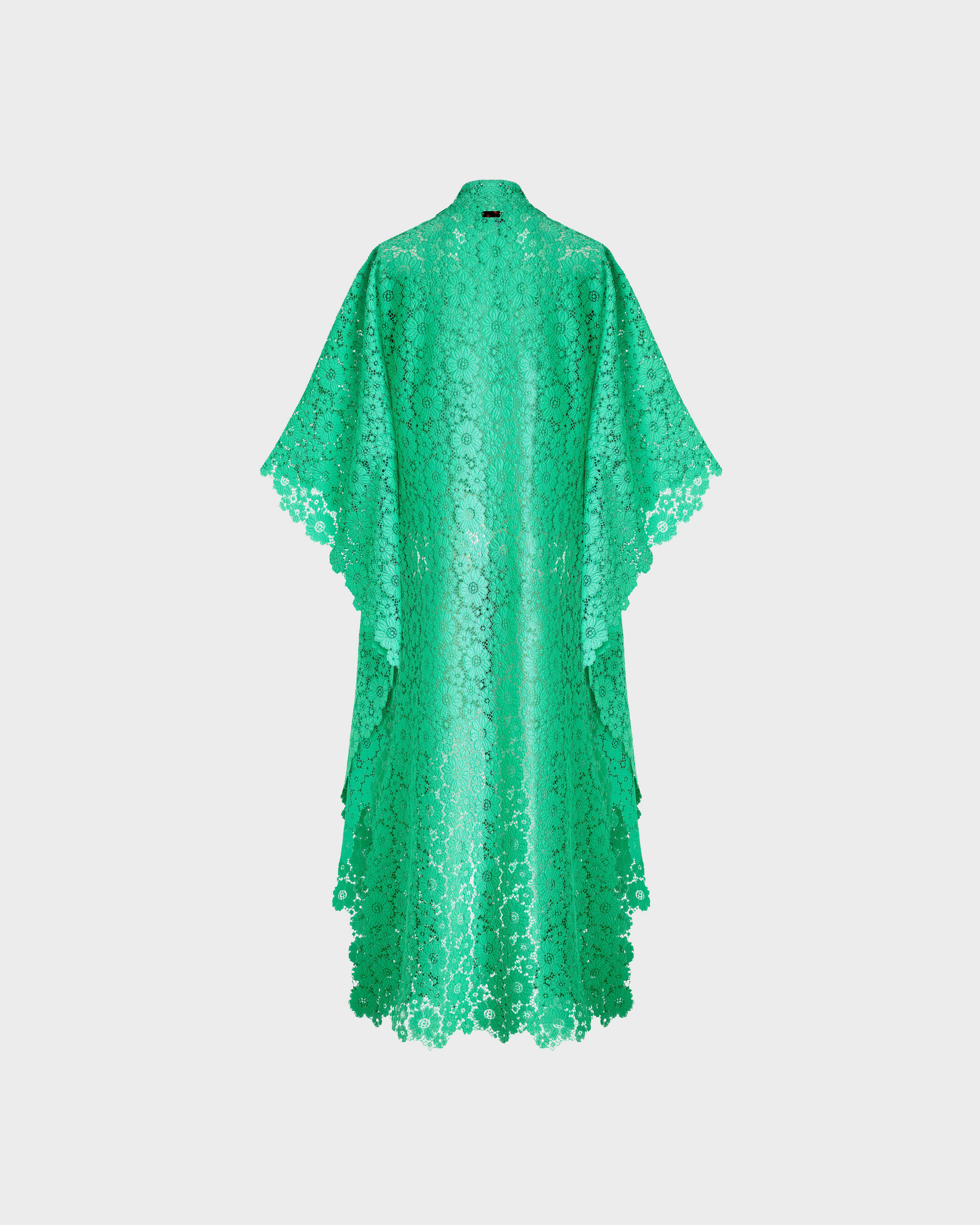 Women Guipure Kimono Flowers Lace GREEN PARADISE back view