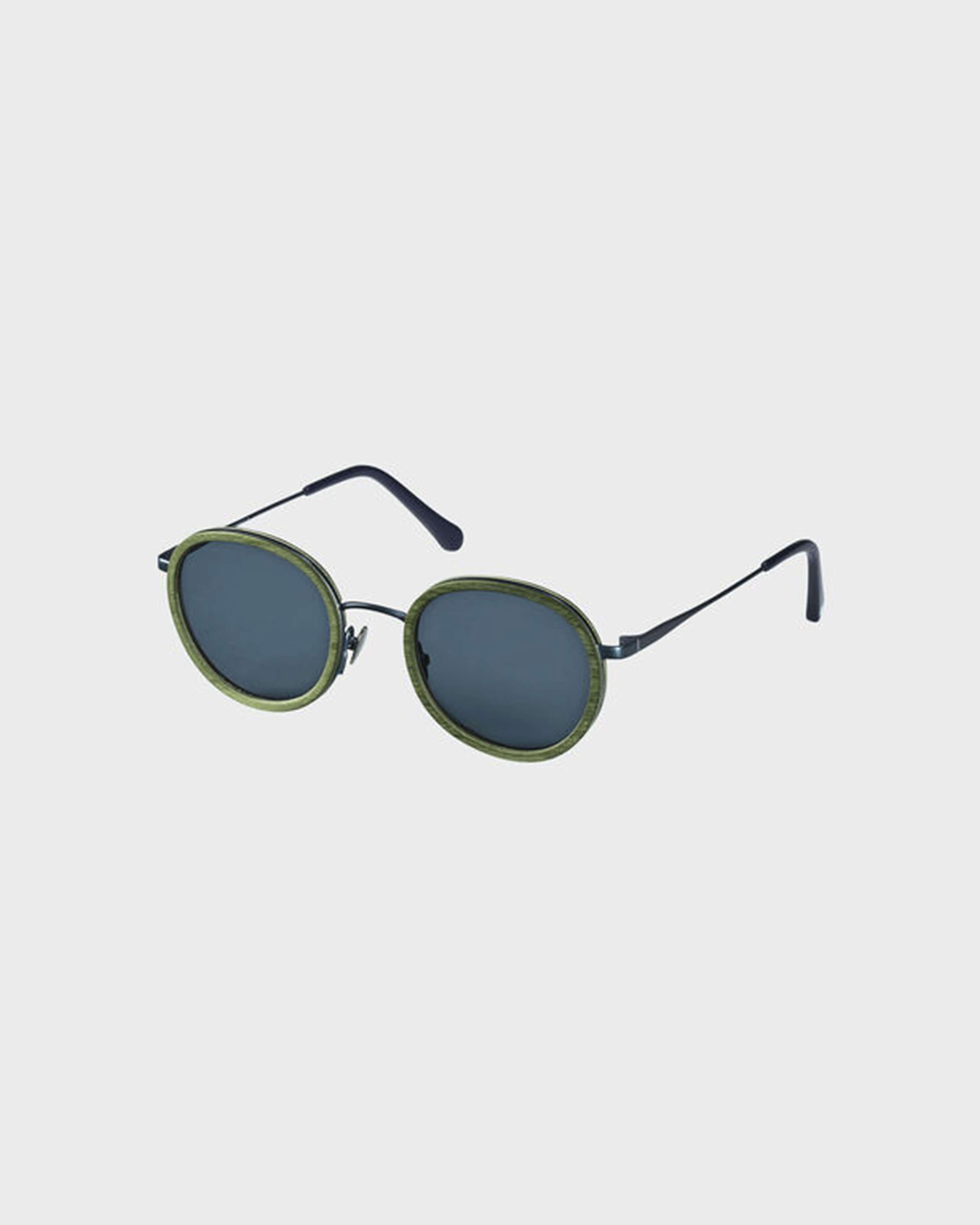 White Tulipwood Wood Women and Men Black Sunglasses - VBQ x Shelter BLACK back view