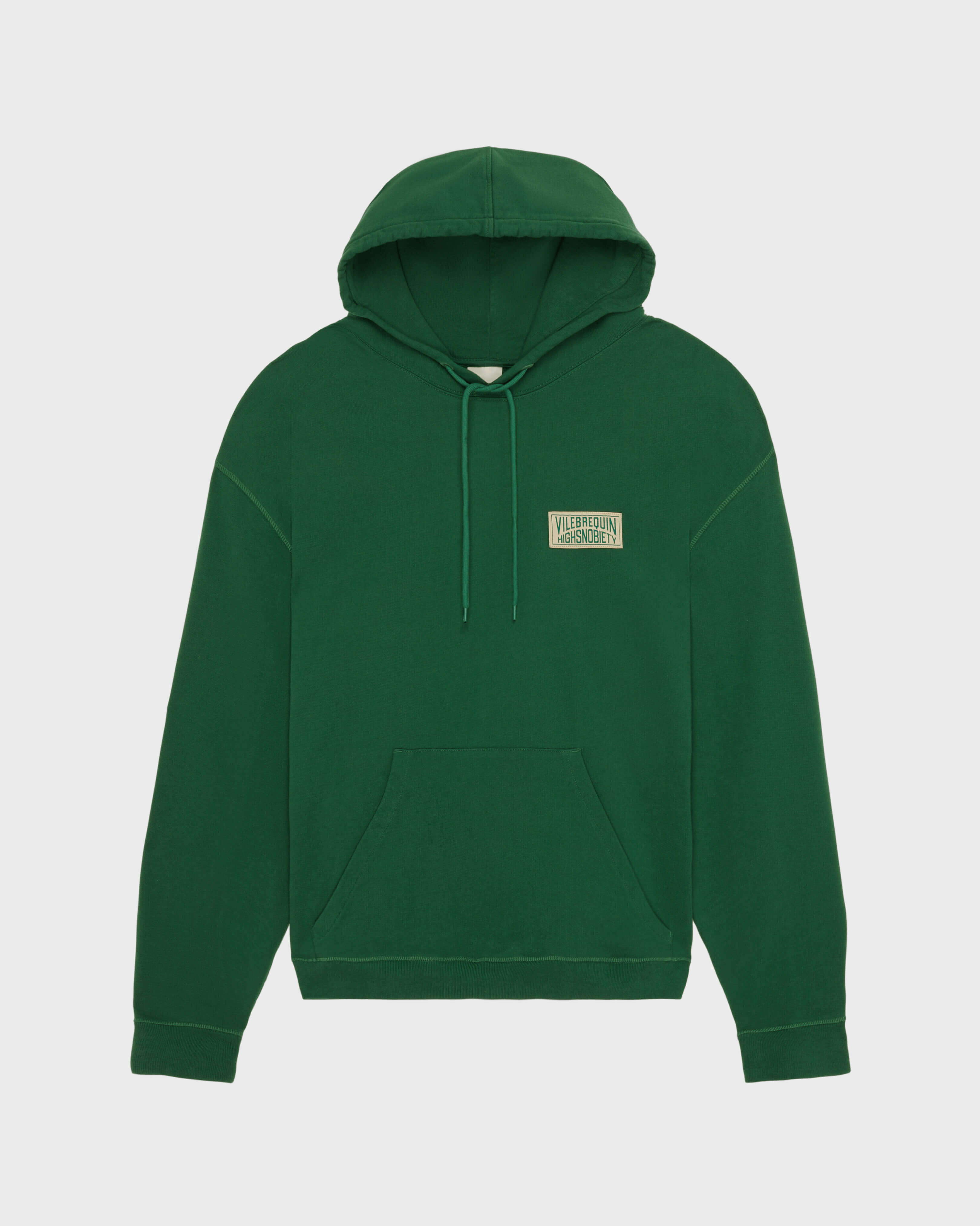Men Cotton Hoodie Sweatshirt Solid - Vilebrequin x Highsnobiety GARDEN front view