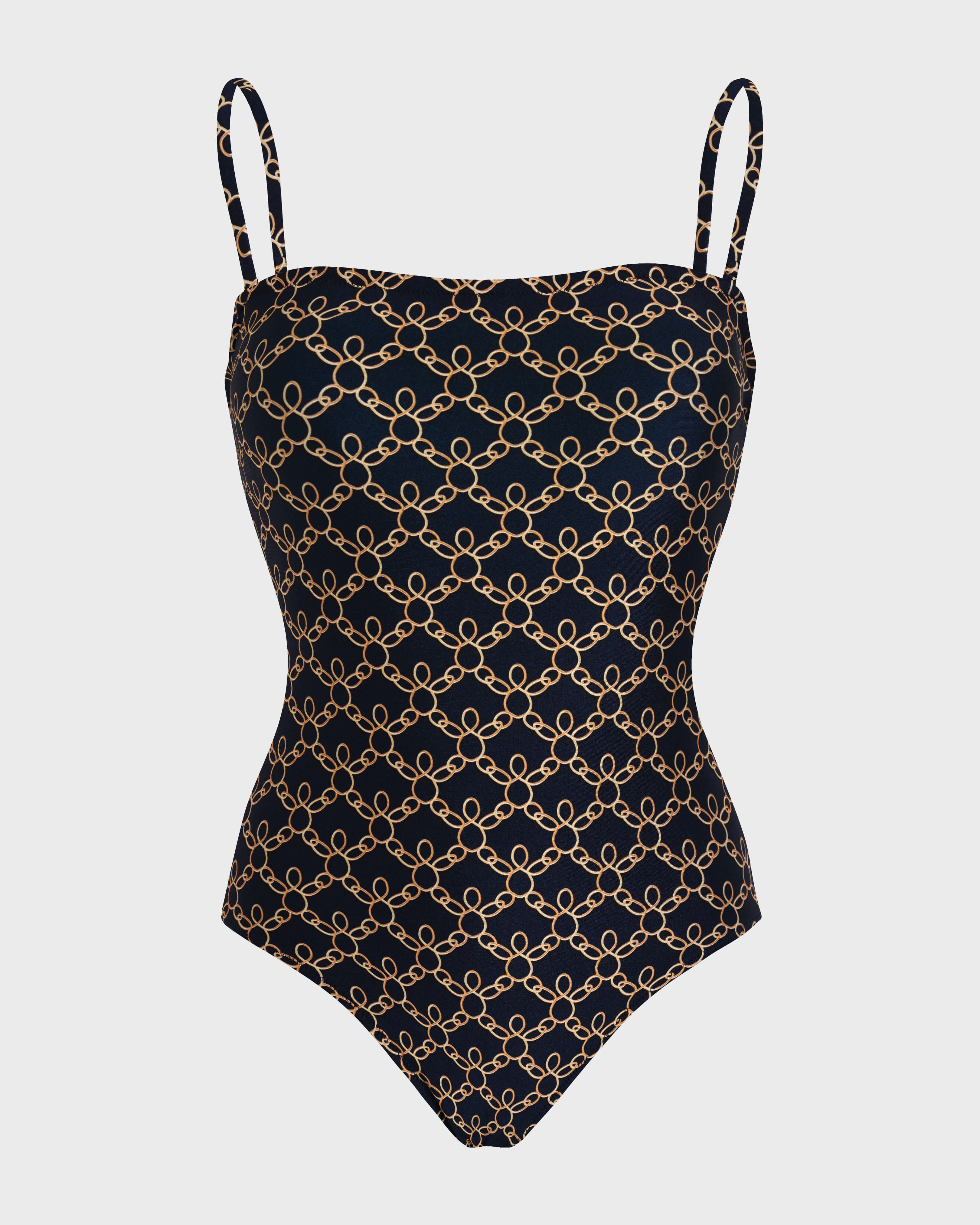 Maillot de bain une pièce bustirer femme Turtles Chain BLEU MARINE front view