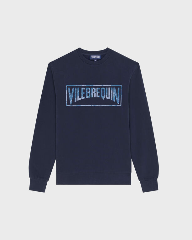 Vilebrequin - Men Organic Cotton Sweat Flocked Vilebrequin Logo - Sweater - Jorasse - Blue - Size XL