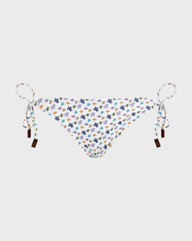 Vilebrequin - Women Side Tie Bikini Bottom Micro Ronde Des Tortues - Swimwear - Flore - White - Size M