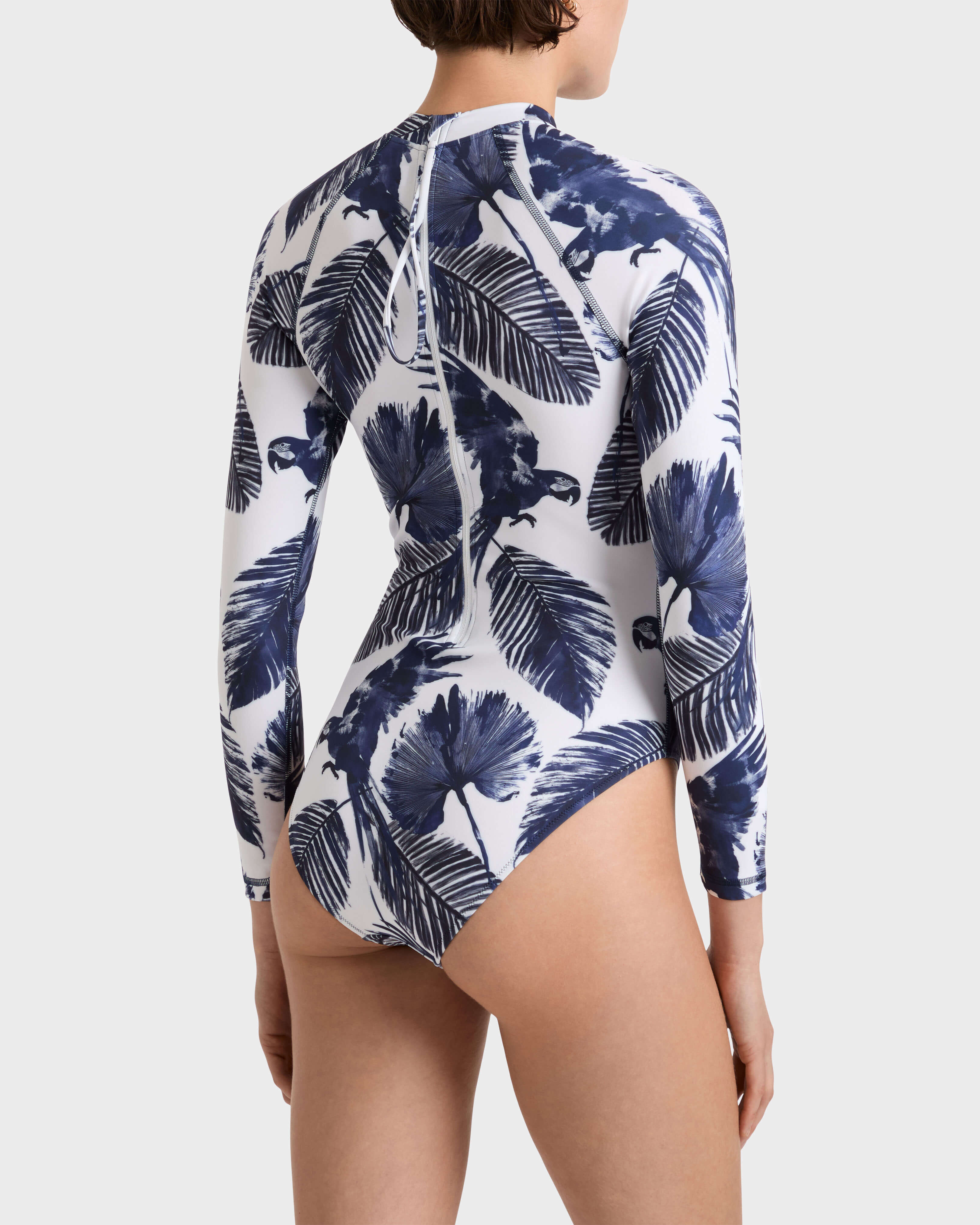 Papagaio Rashguard für Damen WEISS backworn view