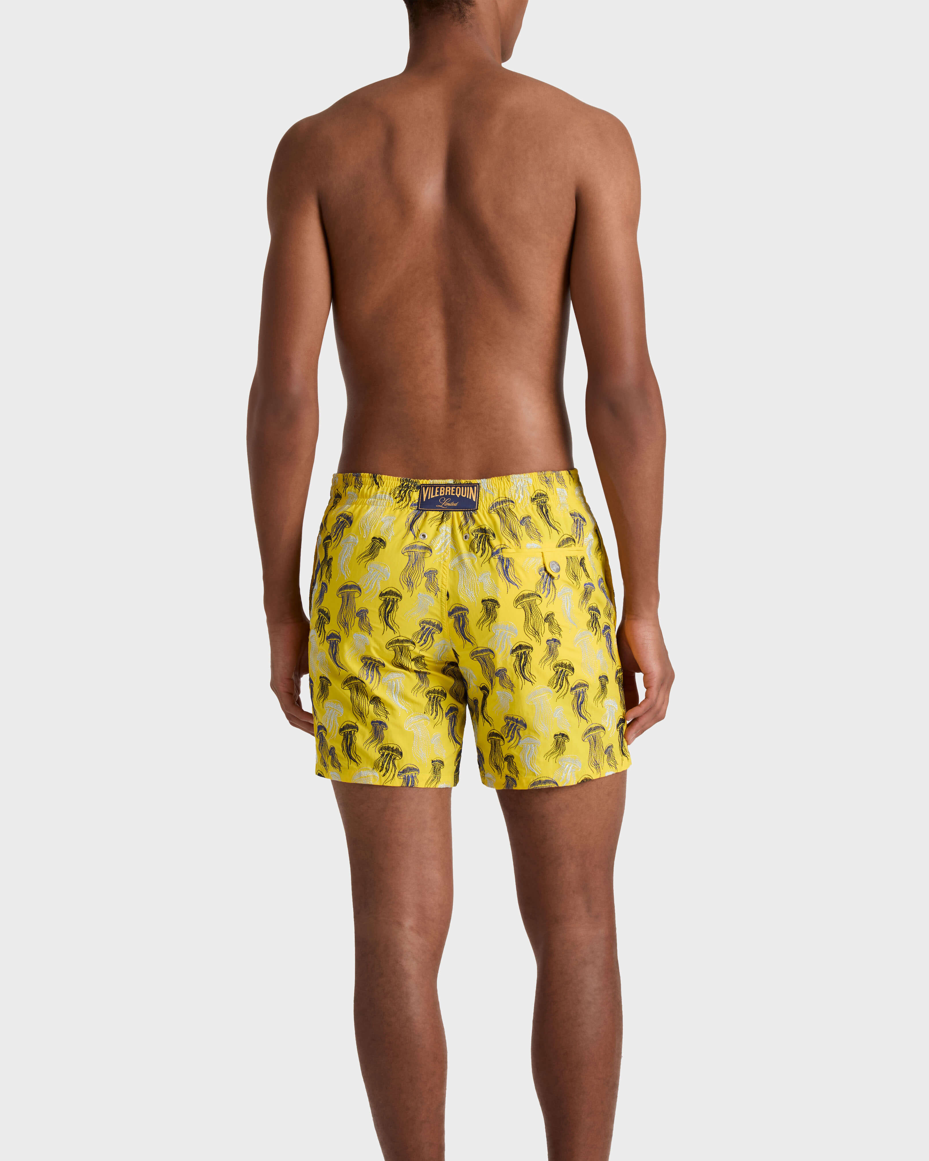 Men Embroidered Swim Shorts Jellyfish Dance - Limited Edition SOLE backworn view