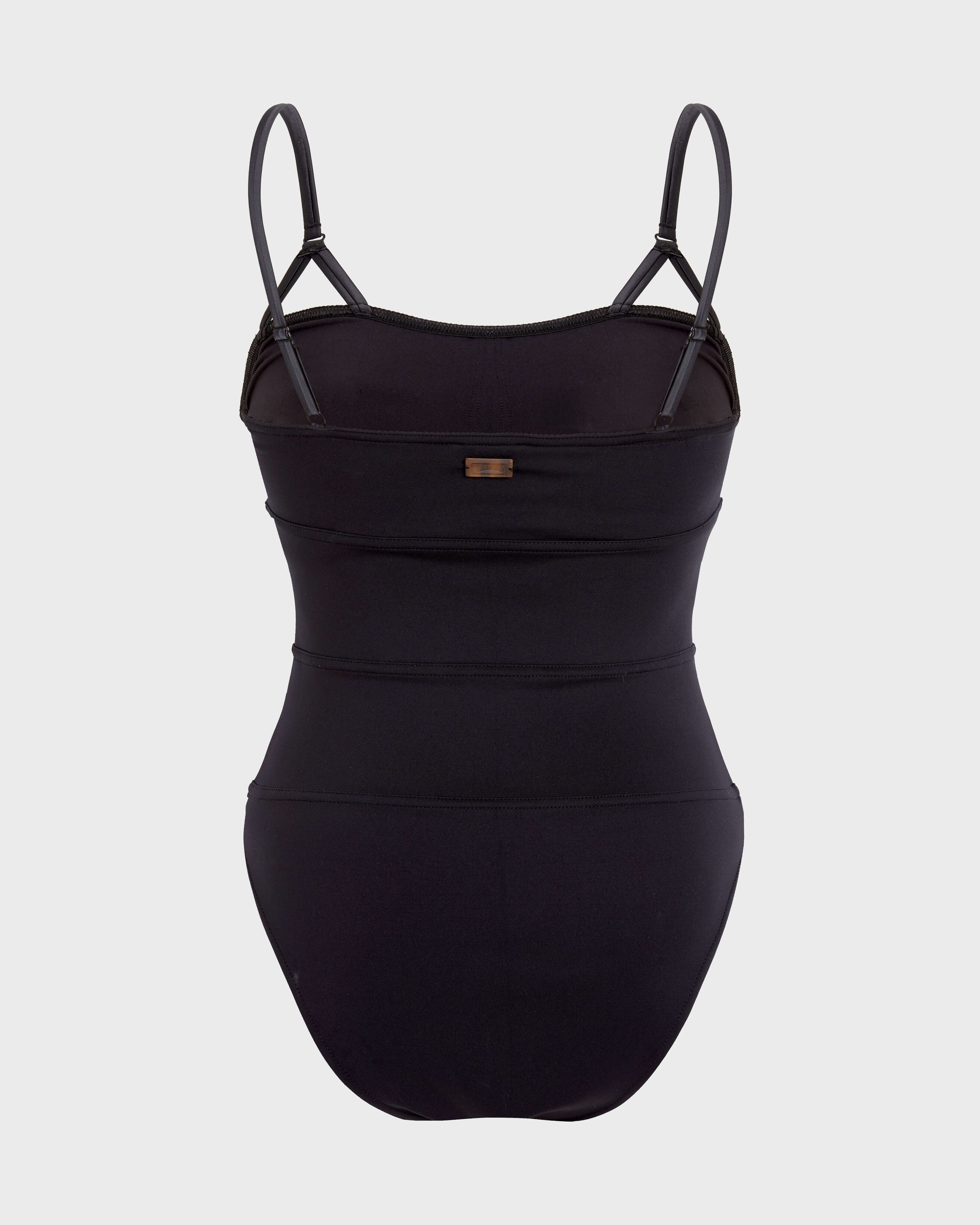 Costume intero donna modellante tinta unita NERO back view