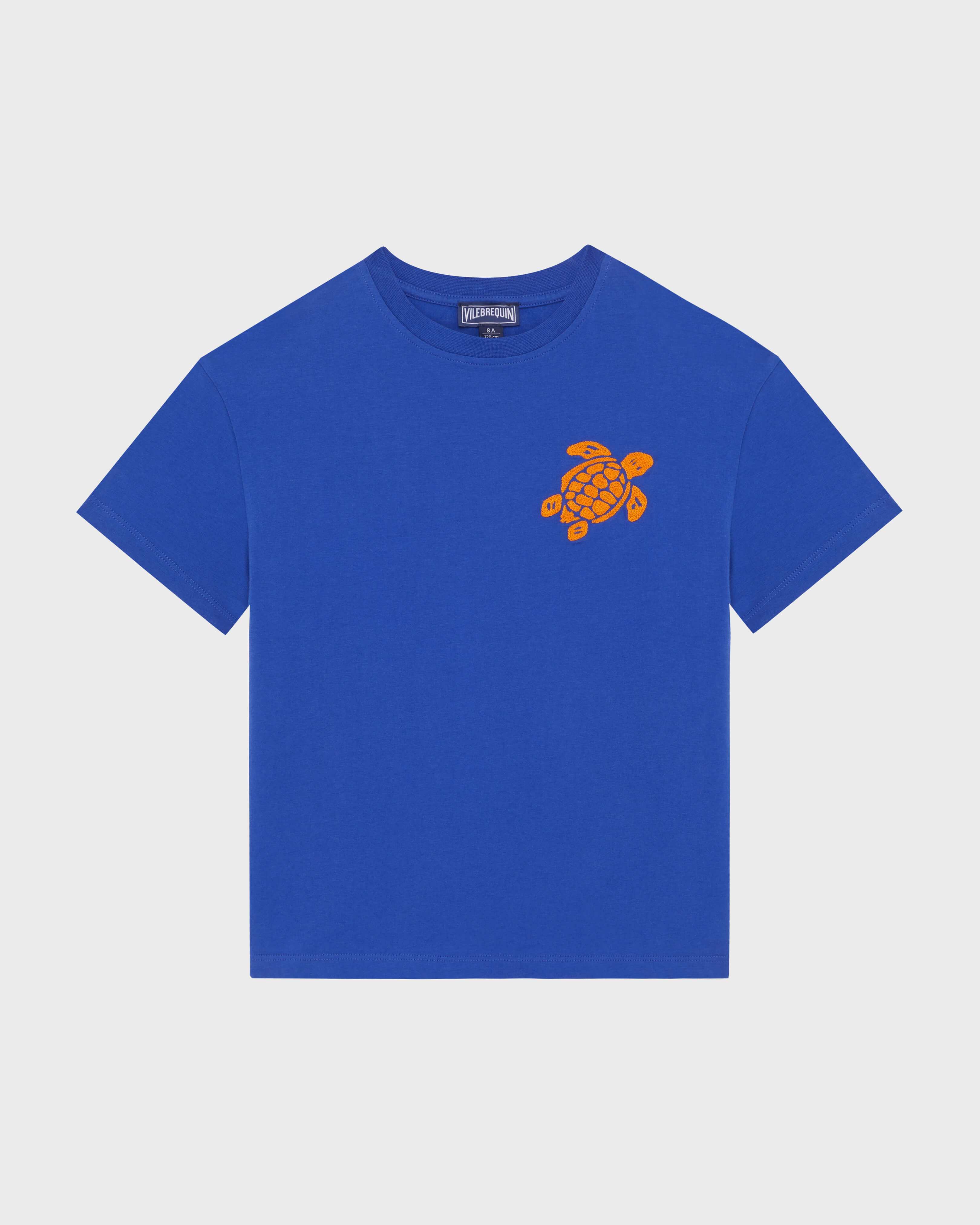 Boys Organic Cotton T-shirt Embroidered Turtle MARRAKECH front view