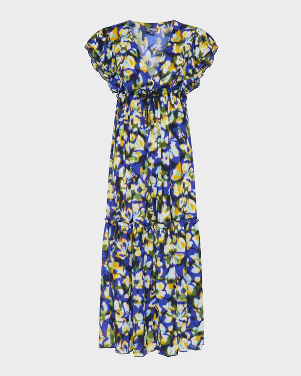Vilebrequin - Women Viscose Long Dress Frangipanier Trouble - Dress - Bilitis - Blue - Size S