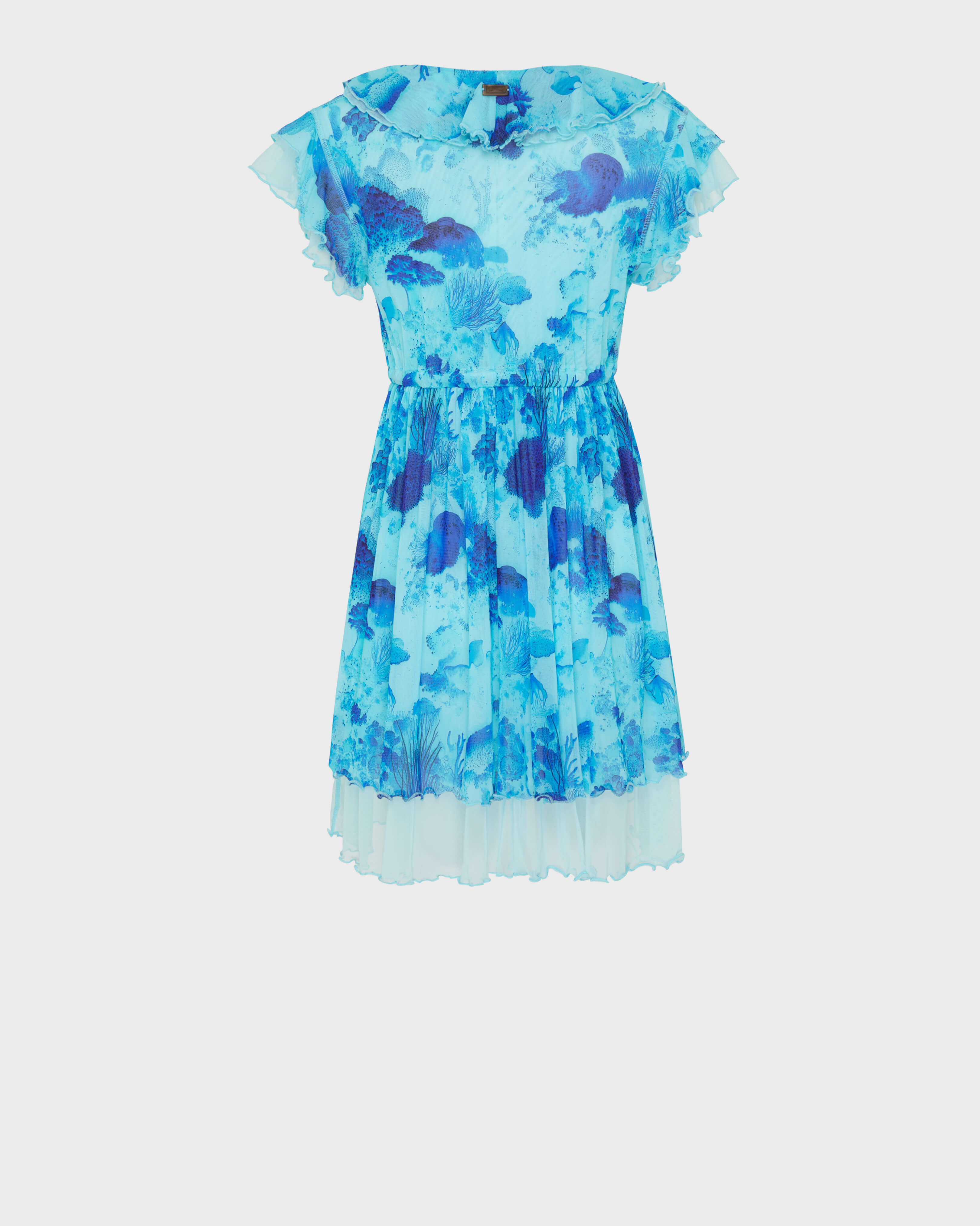 Vestito corto donna in tulle Coral Reef OXYGENE back view