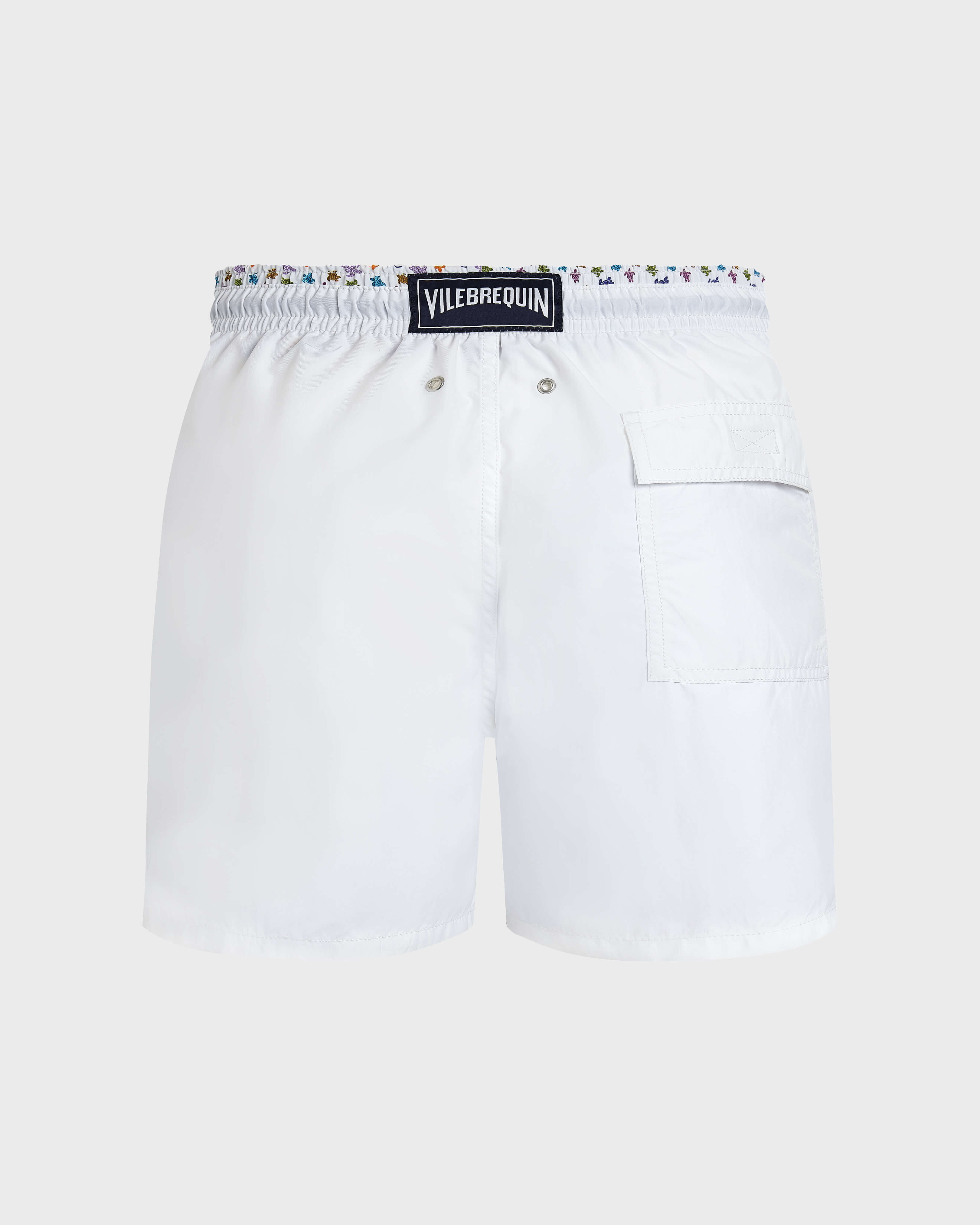 Zweifarbige Micro Ronde des Tortues Badeshorts für Herren WEISS back view