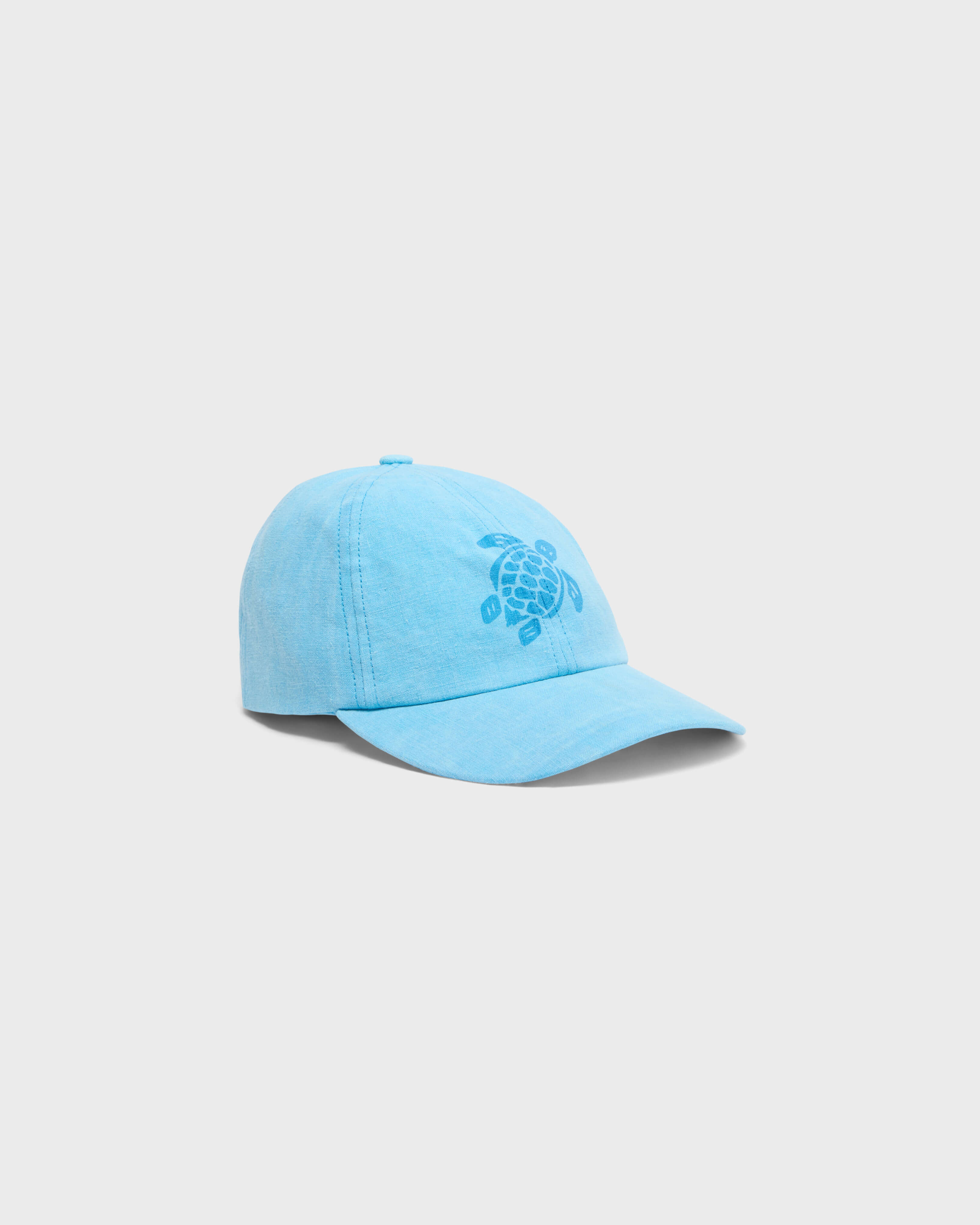 Cappellino in lino Mineral Dye Turtle LARIMAR back view