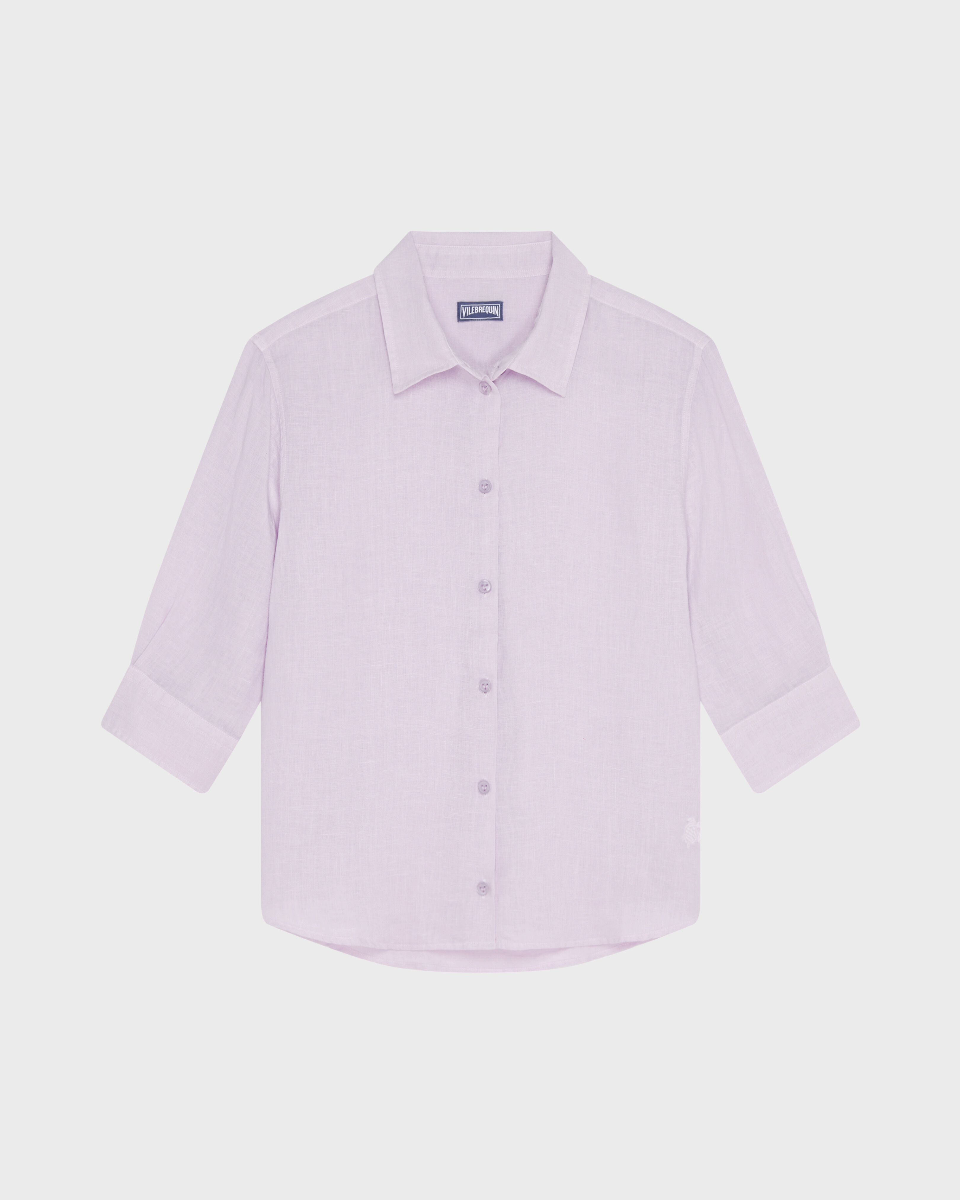 Camicia in lino da donna a tinta unita FLEUR front view