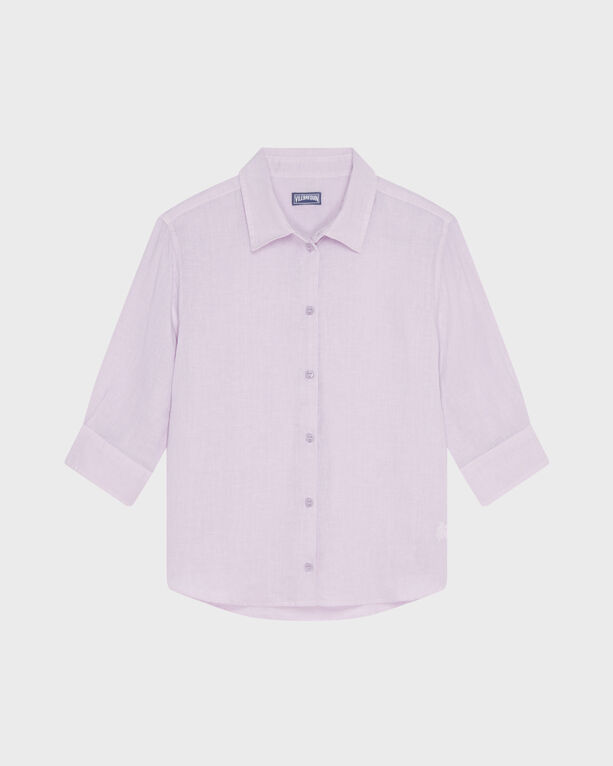 Vilebrequin - Damen-leinenbluse In Unifarben - Hemd - Laurane - Violett - Größe XL Vilebrequin - Damen-leinenbluse In Unifarben - Hemd - Laurane - Violett - Größe XL
