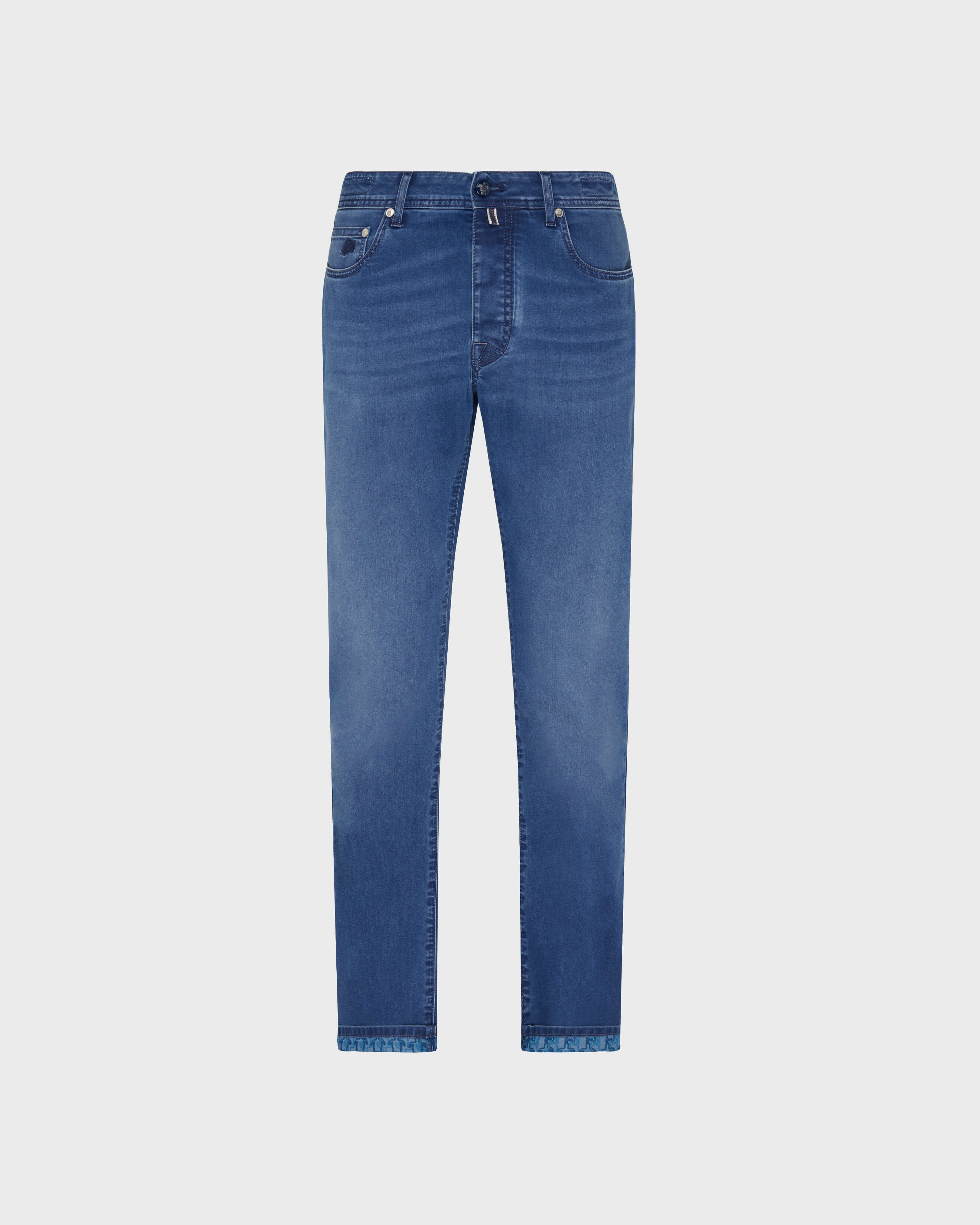 Men 5-Pockets Denim Pants Turtles Net MED DENIM W2 front view