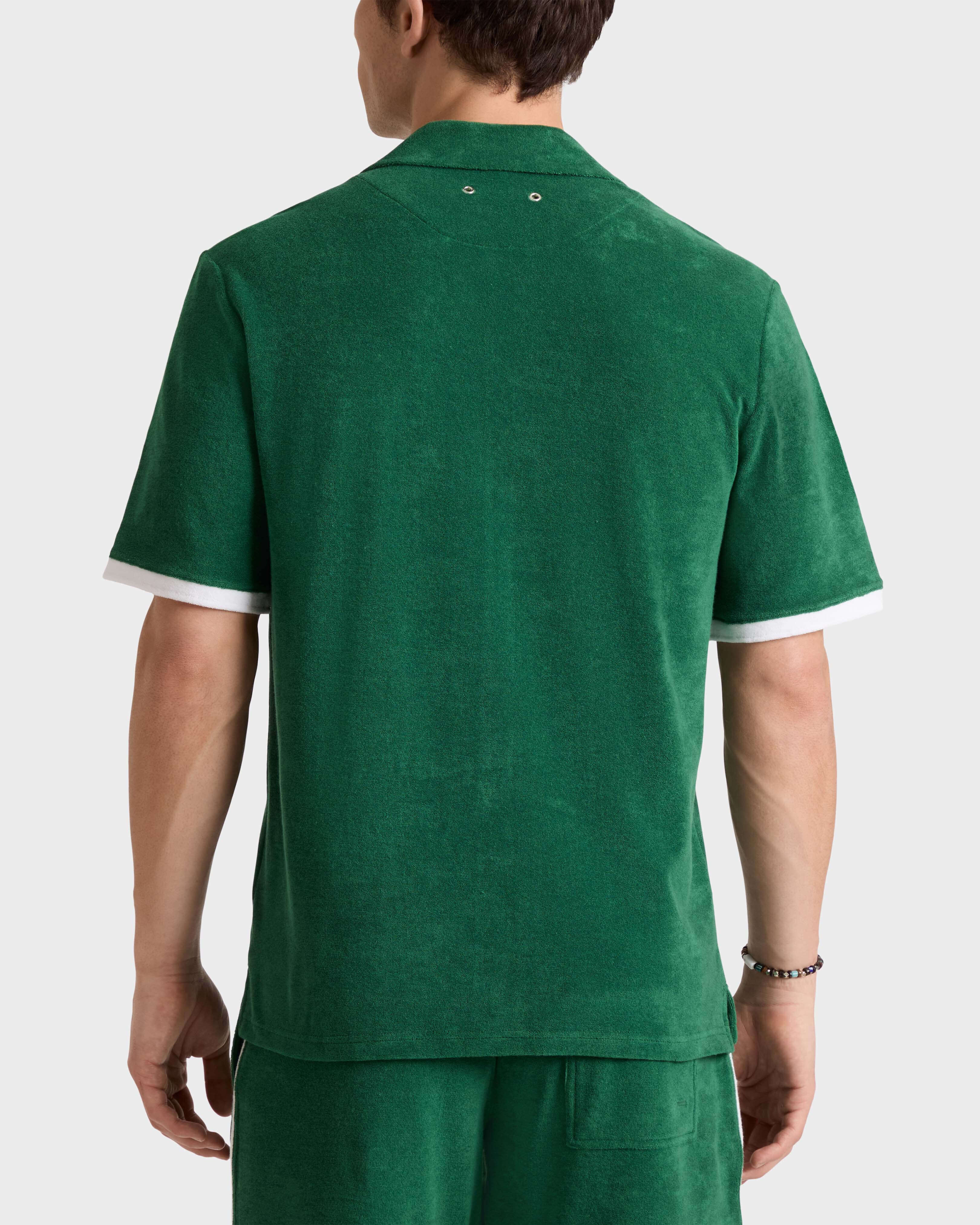 Camisa bowling de Felpa para hombre lisa TROPICAL backworn view