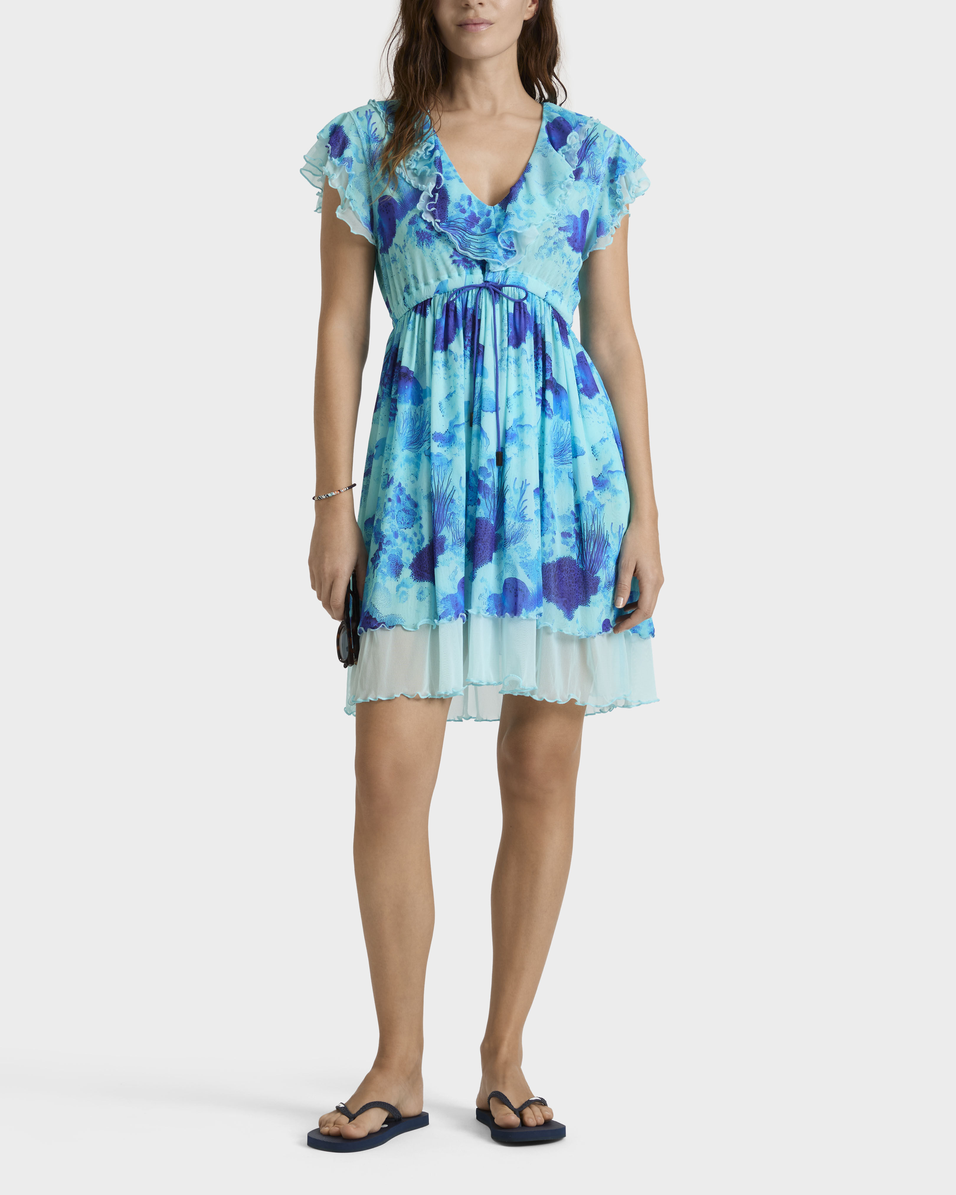 Vestito senza maniche donna in tulle Coral Reef OXYGENE frontworn view