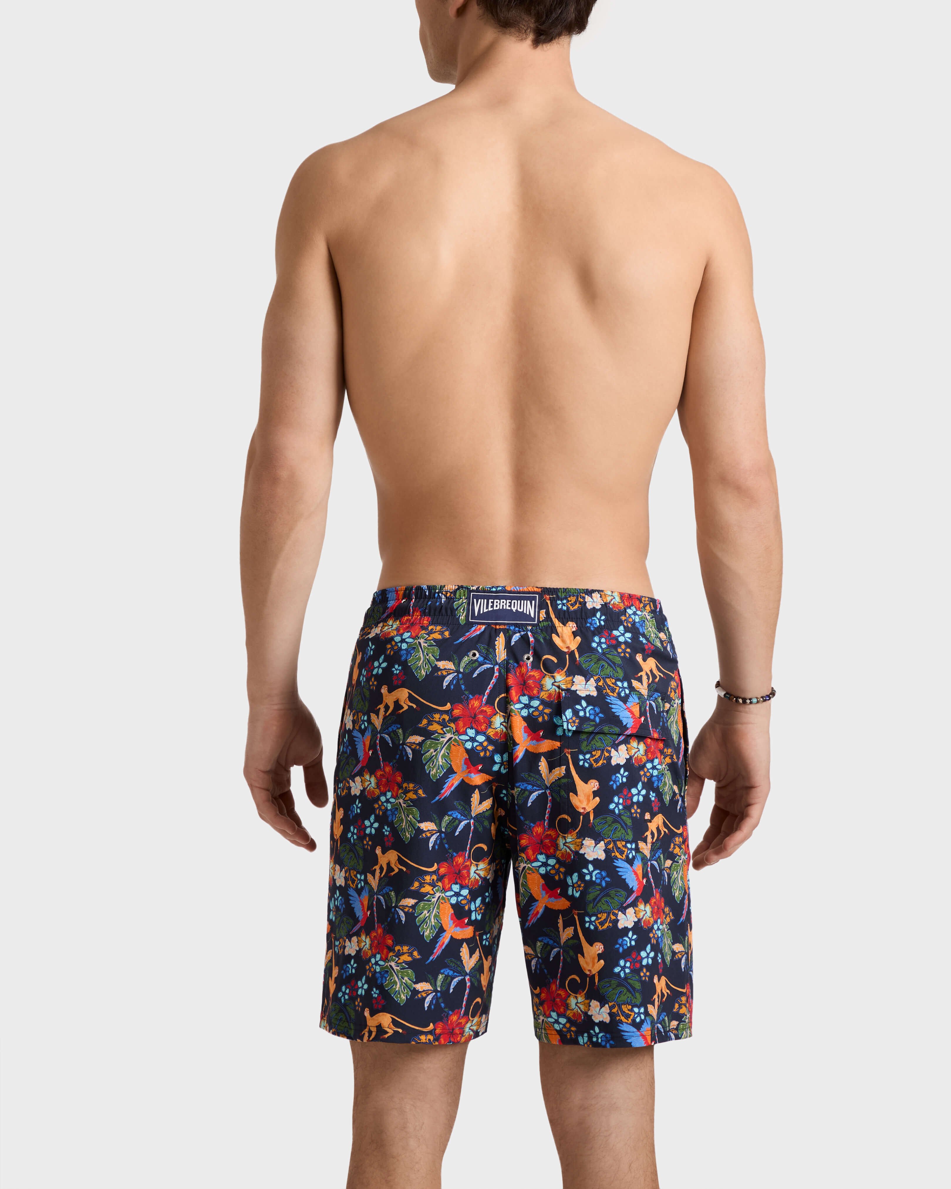 Lange Salvador Stretch-Badeshorts für Herren MARINEBLAU backworn view