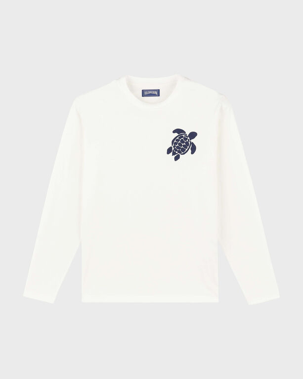 Vilebrequin - Men Cotton Long Sleeves T-shirt Embroidered Turtle - Tee Shirt - Ales - White - Size XXL