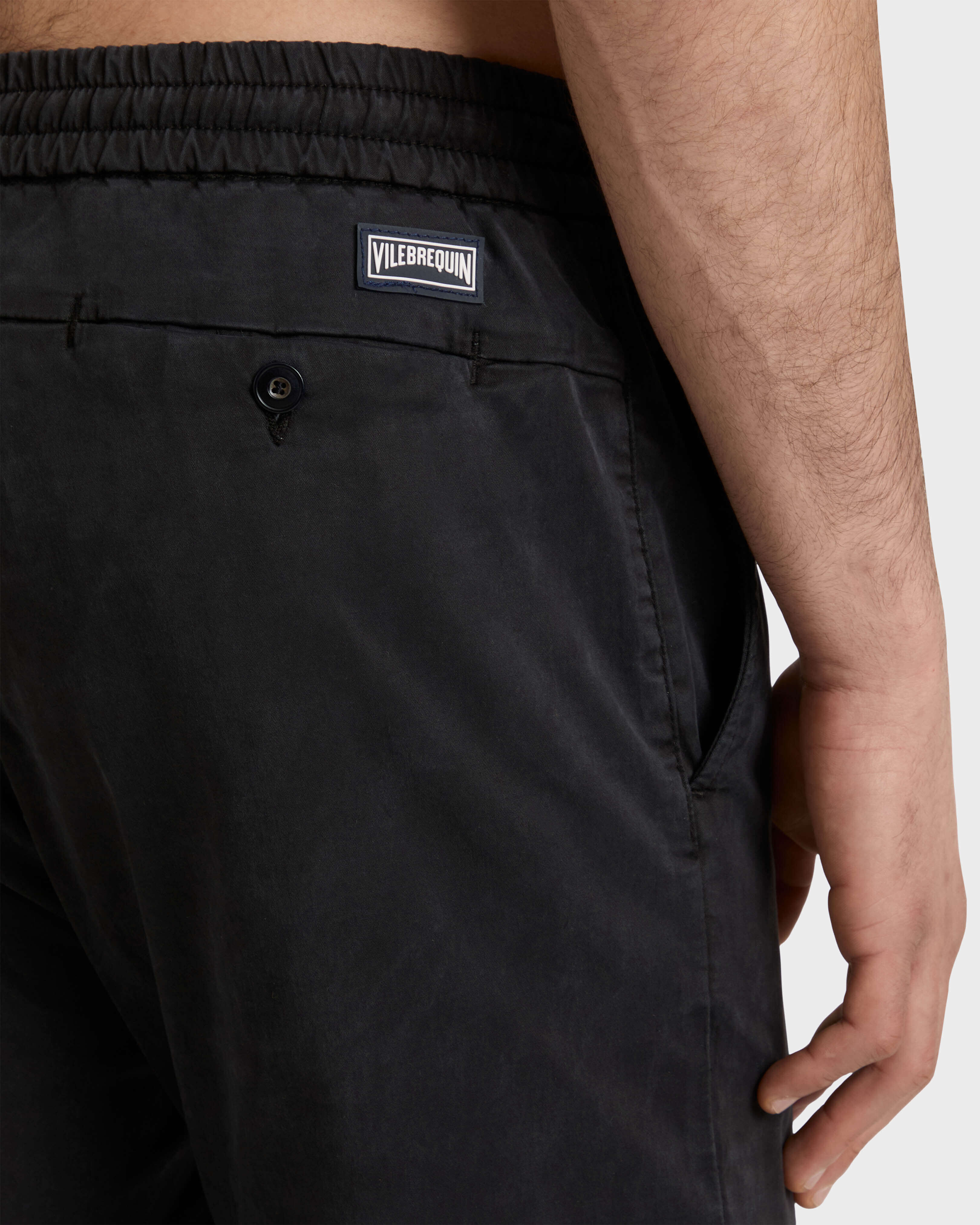 Solid weite Leinenhose für Herren SCHWARZ supp1 view